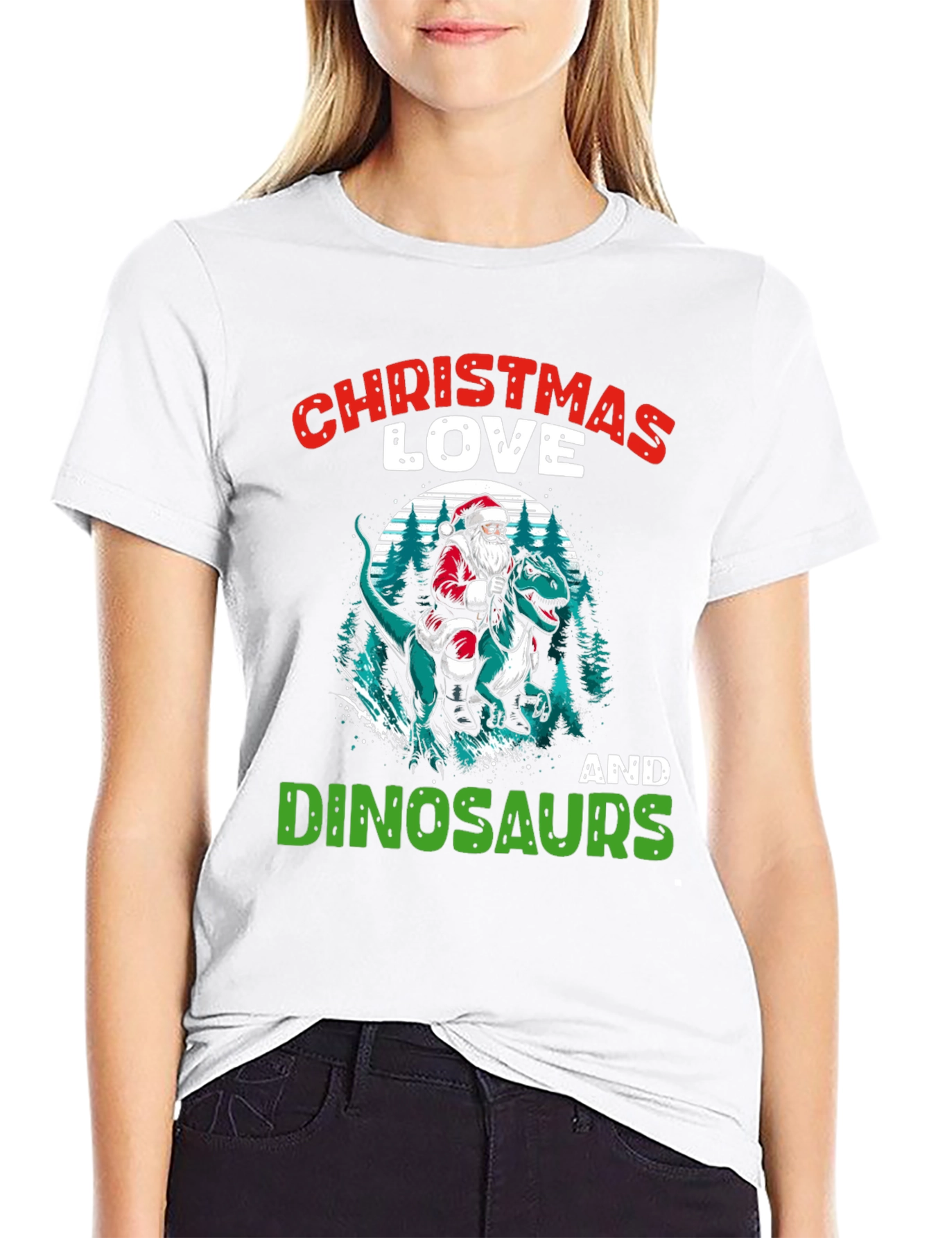 Christmas Love Dinosaurs T-Shirt