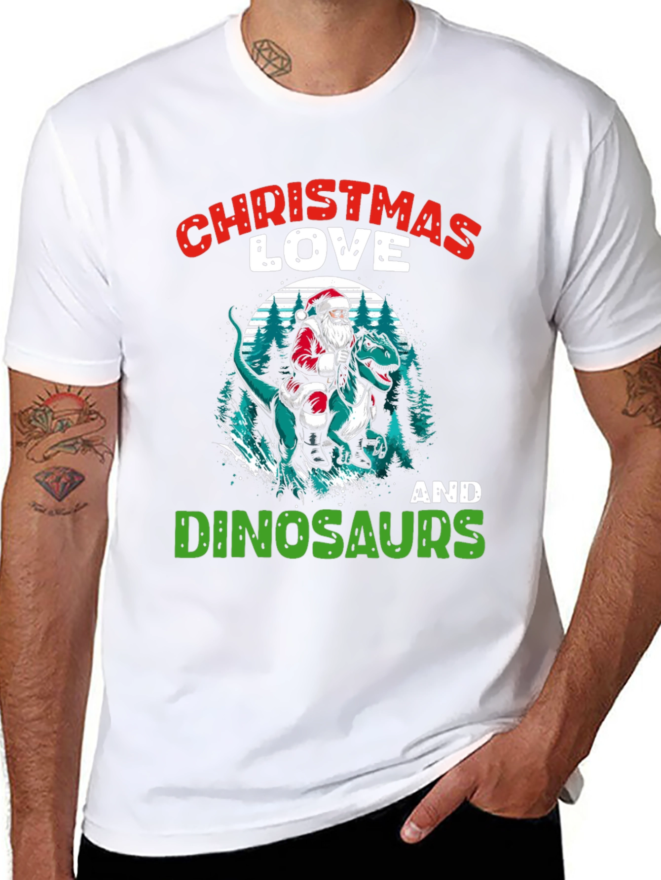 Christmas Love Dinosaurs T-Shirt