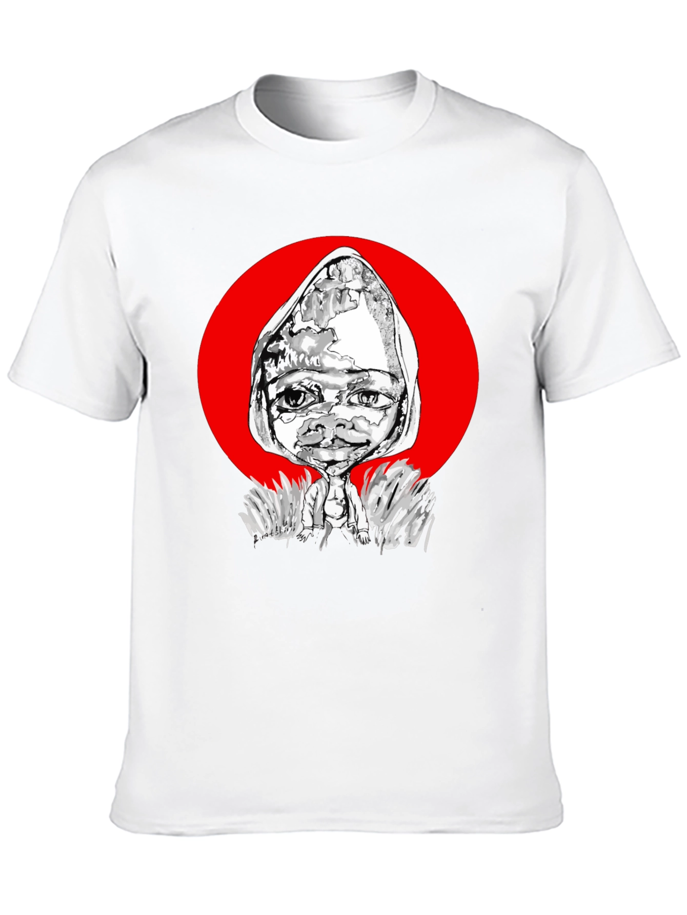 Artistic Graphic Print Tee - Unique Black T-Shirt