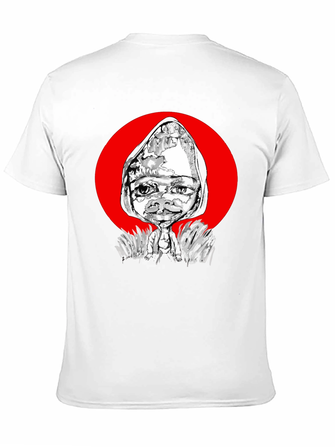 Artistic Graphic Print Tee - Unique Black T-Shirt