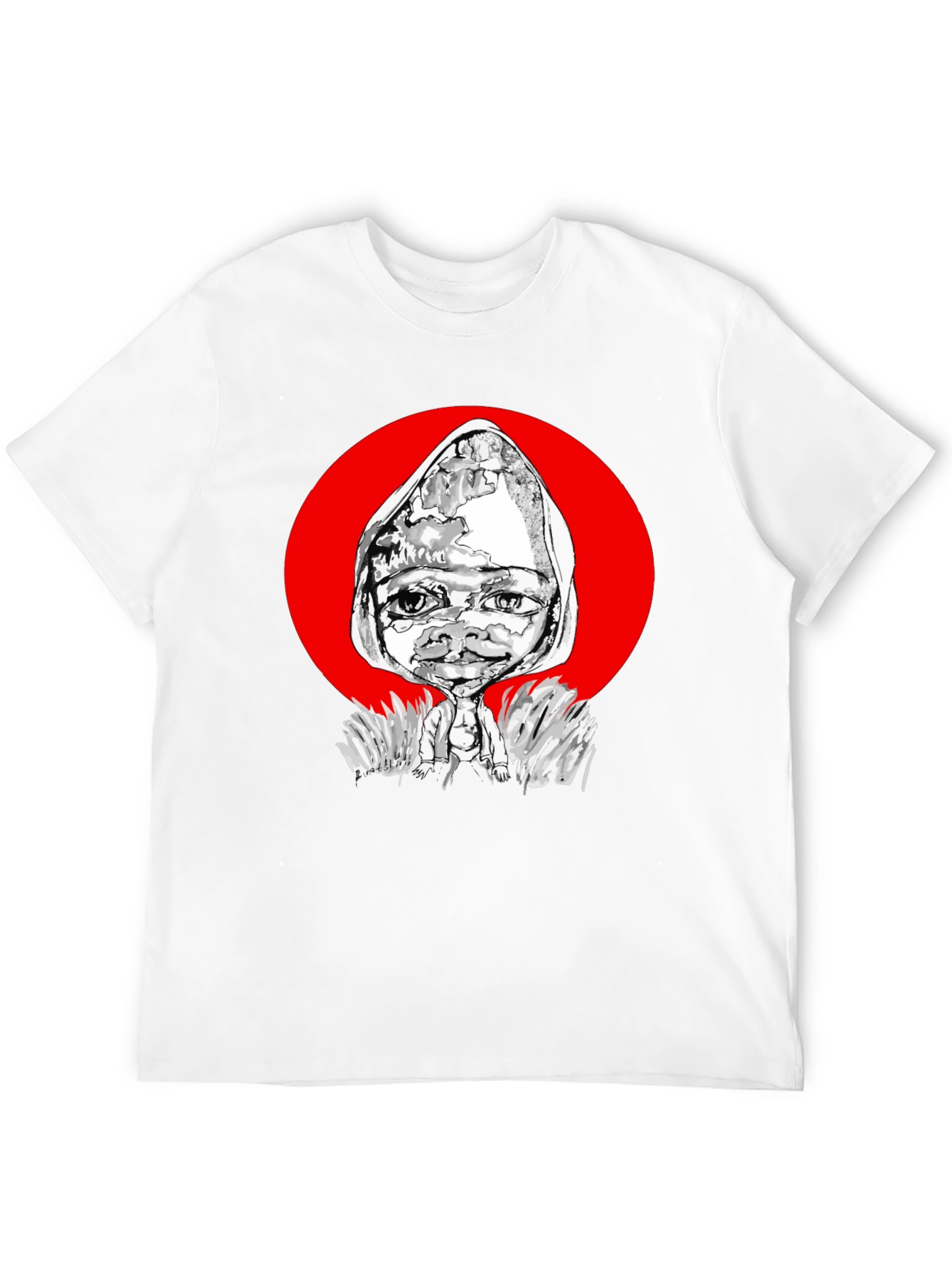 Artistic Graphic Print Tee - Unique Black T-Shirt