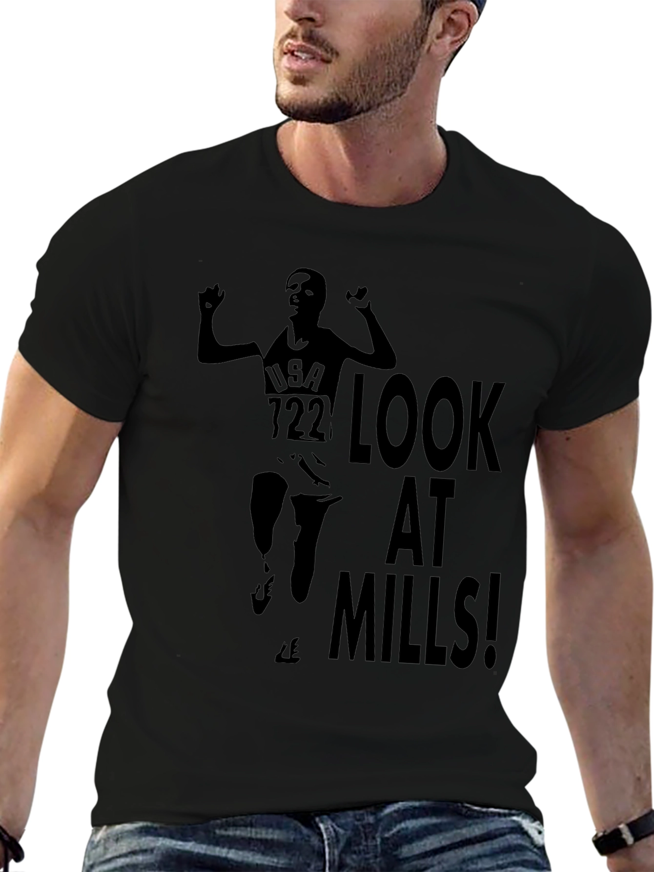 Look At Mills! T-Shirt | Mens Black Tee