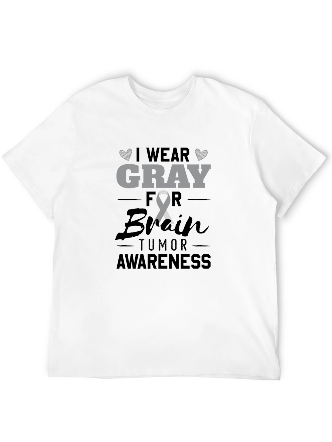 Gray Ribbon Brain Tumor Awareness T-Shirt