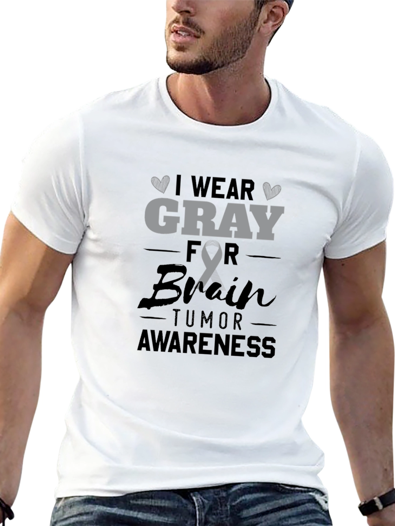 Gray Ribbon Brain Tumor Awareness T-Shirt