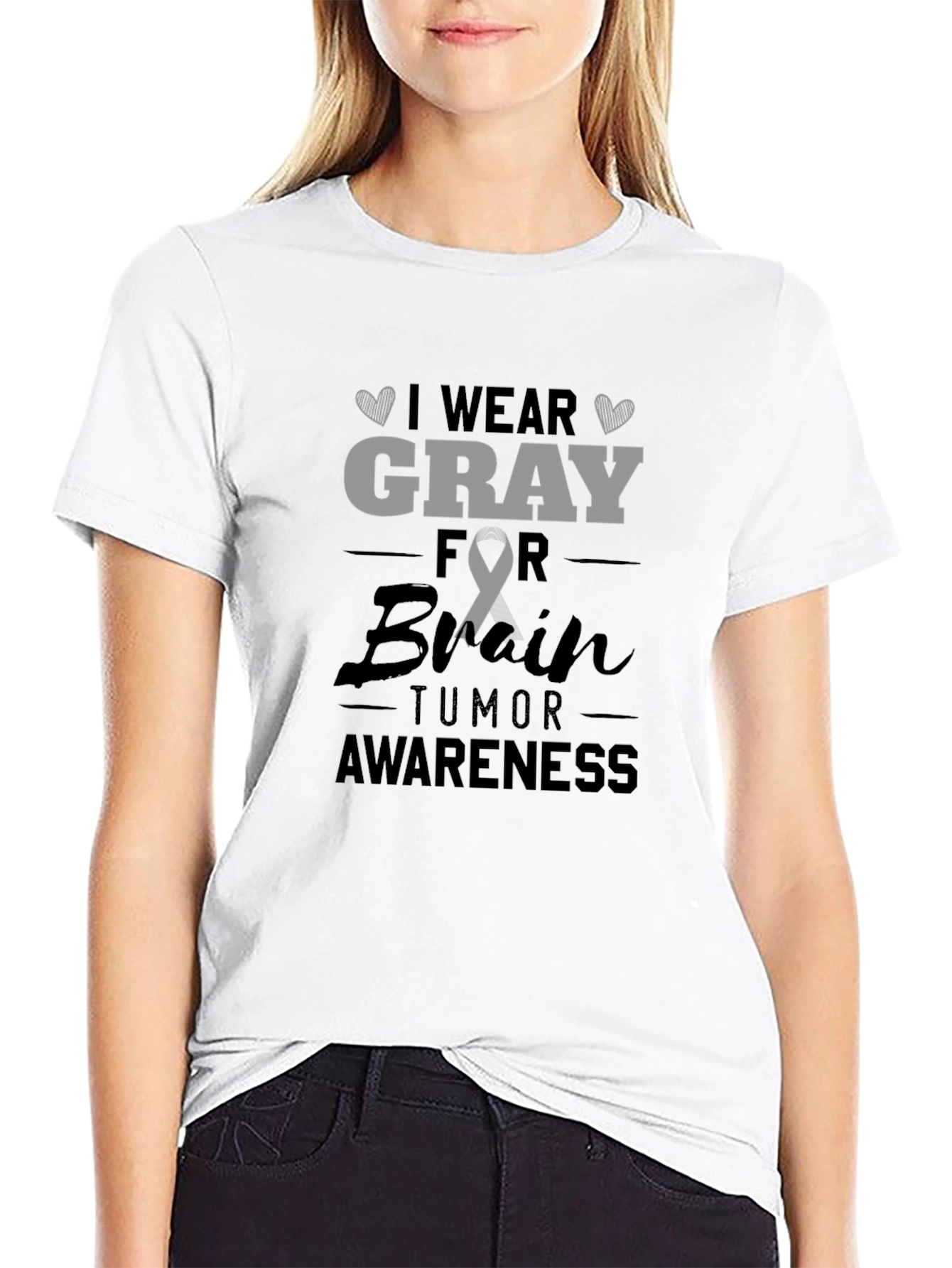 Gray Ribbon Brain Tumor Awareness T-Shirt