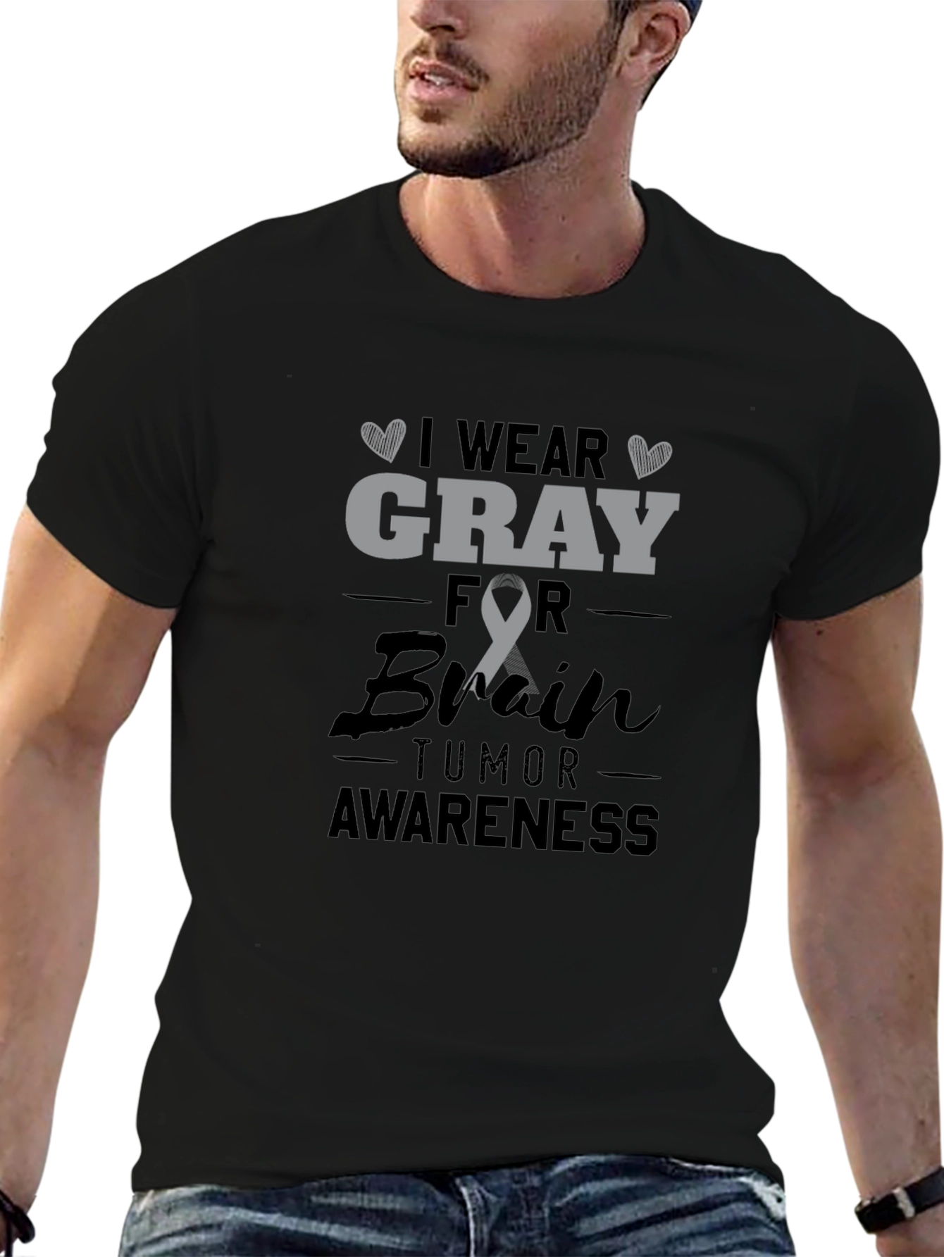 Gray Ribbon Brain Tumor Awareness T-Shirt