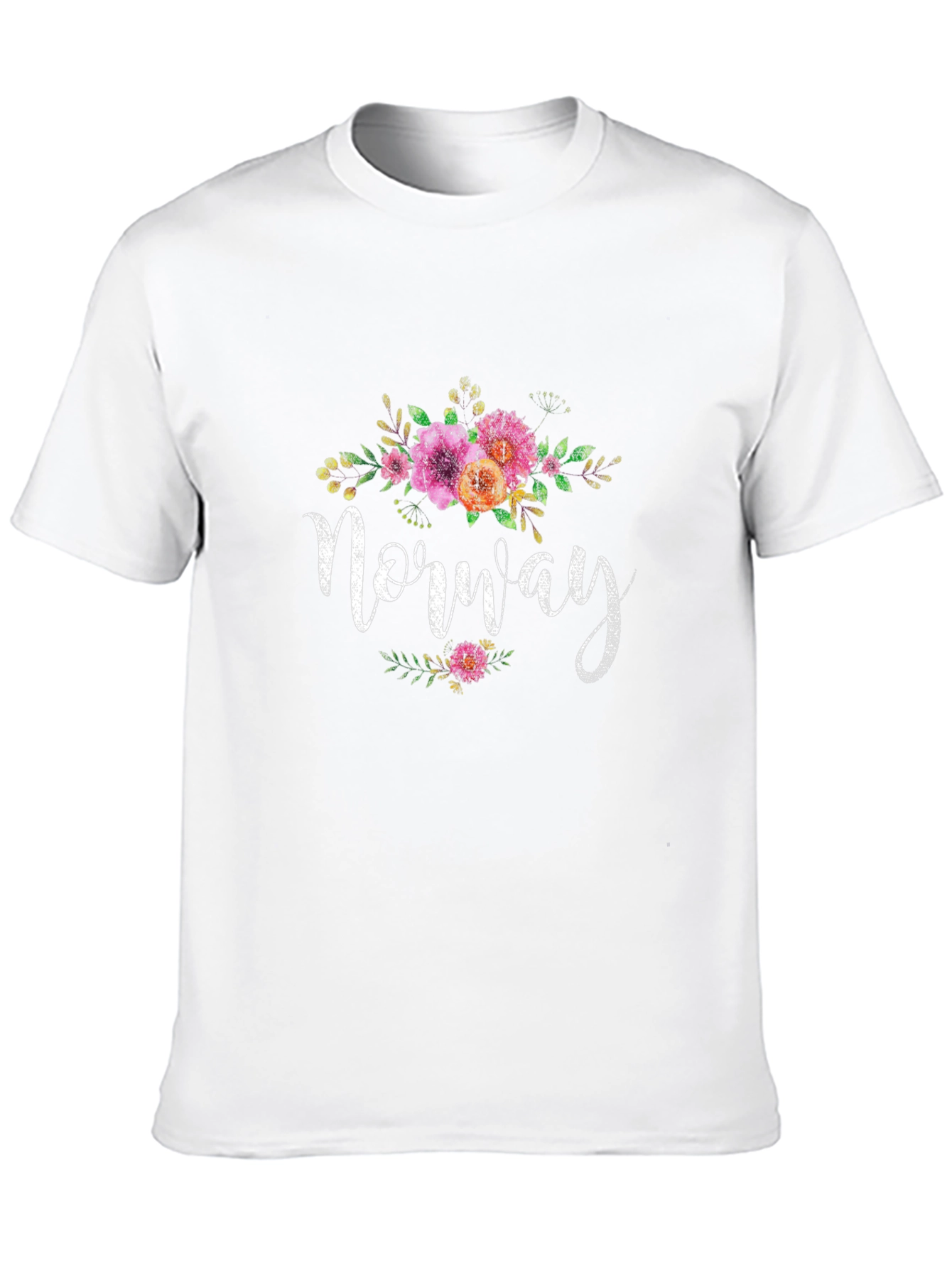 Norway Floral Graphic T-Shirt - Black Unisex