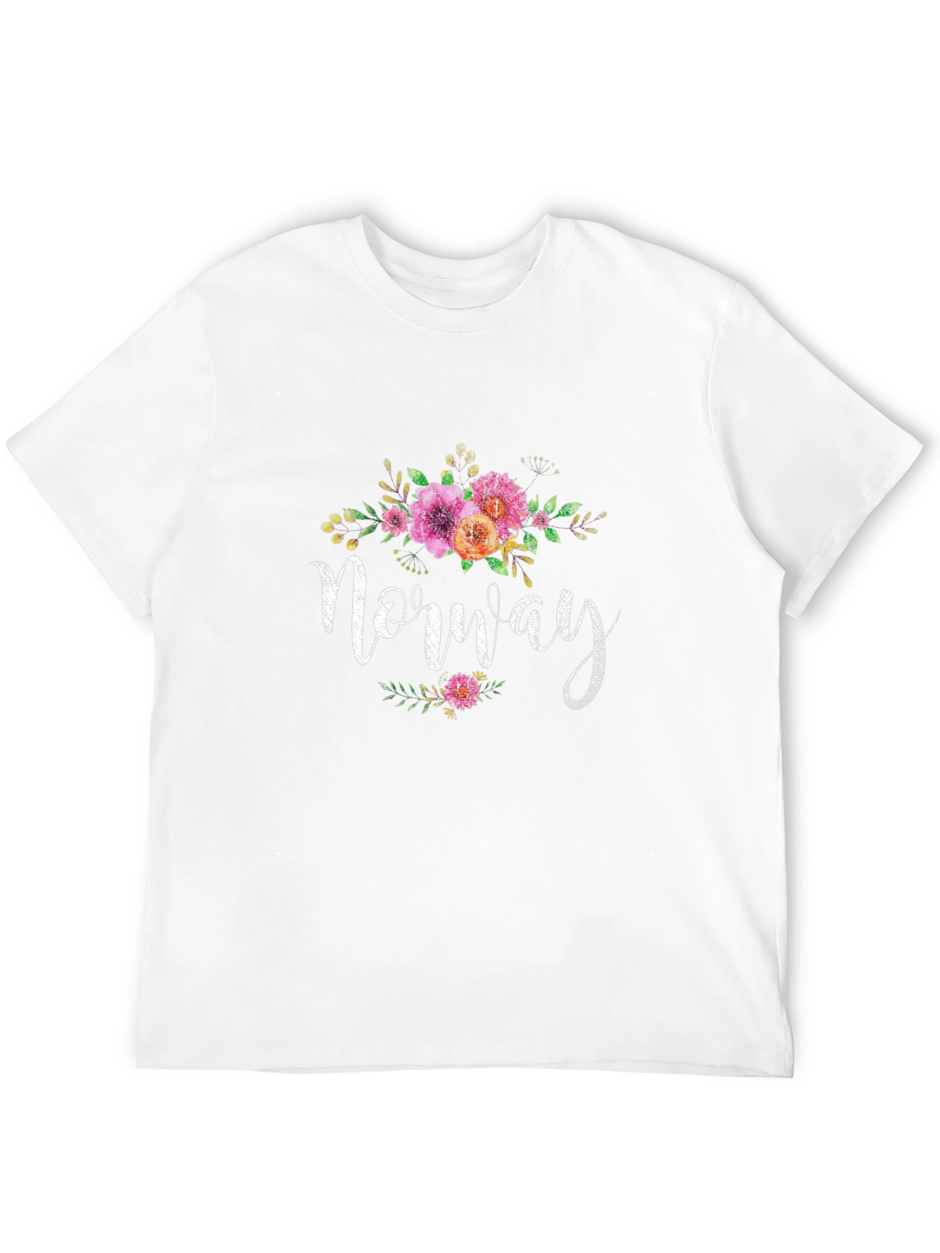 Norway Floral Graphic T-Shirt - Black Unisex