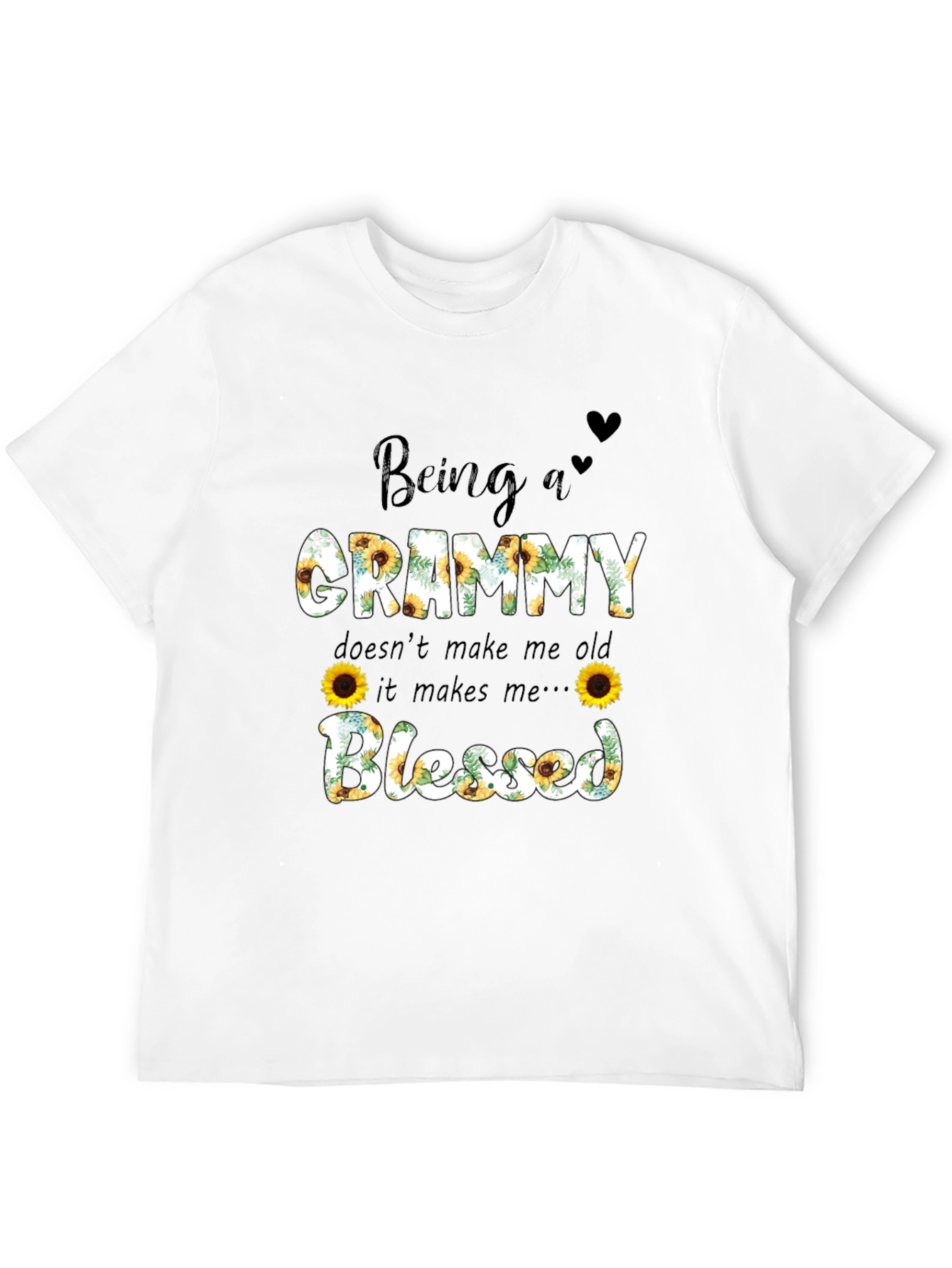Being A Grammy Blessed Sunflower Graphic Tee