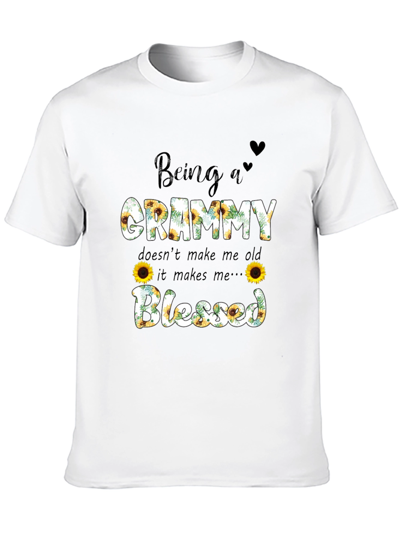 Being A Grammy Blessed Sunflower Graphic Tee