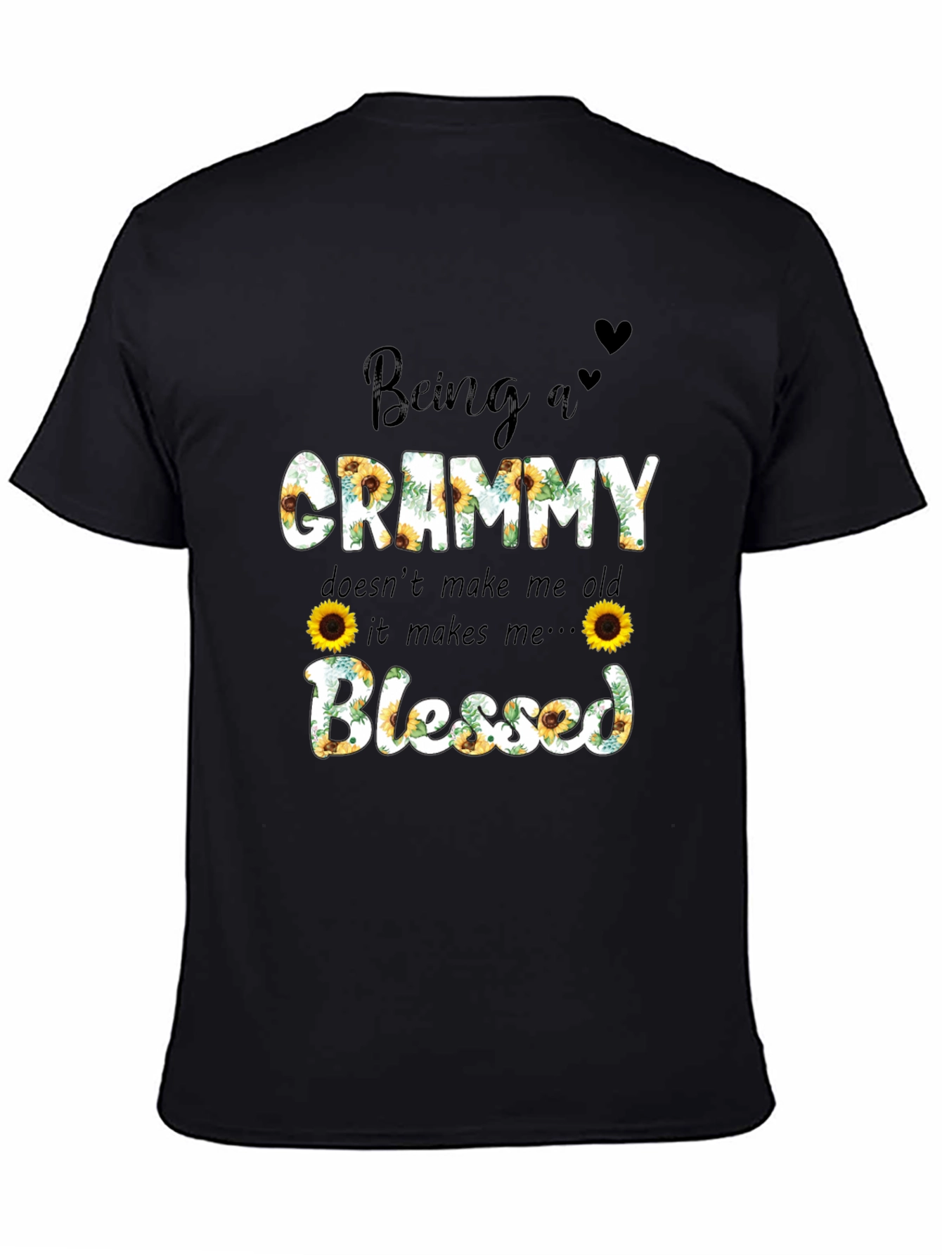 Being A Grammy Blessed Sunflower Graphic Tee