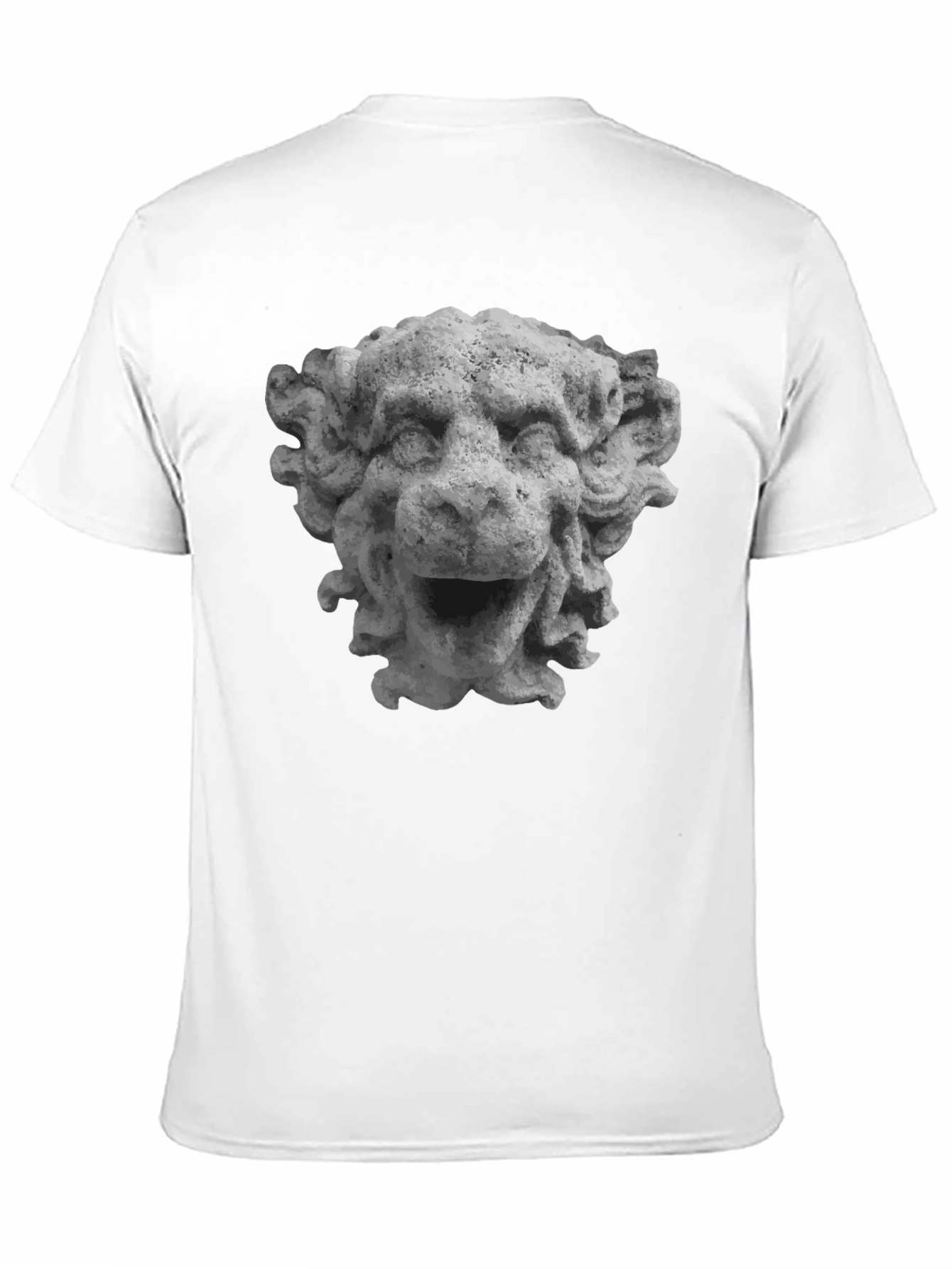 Stone Lion Head Graphic Tee - Unique Design