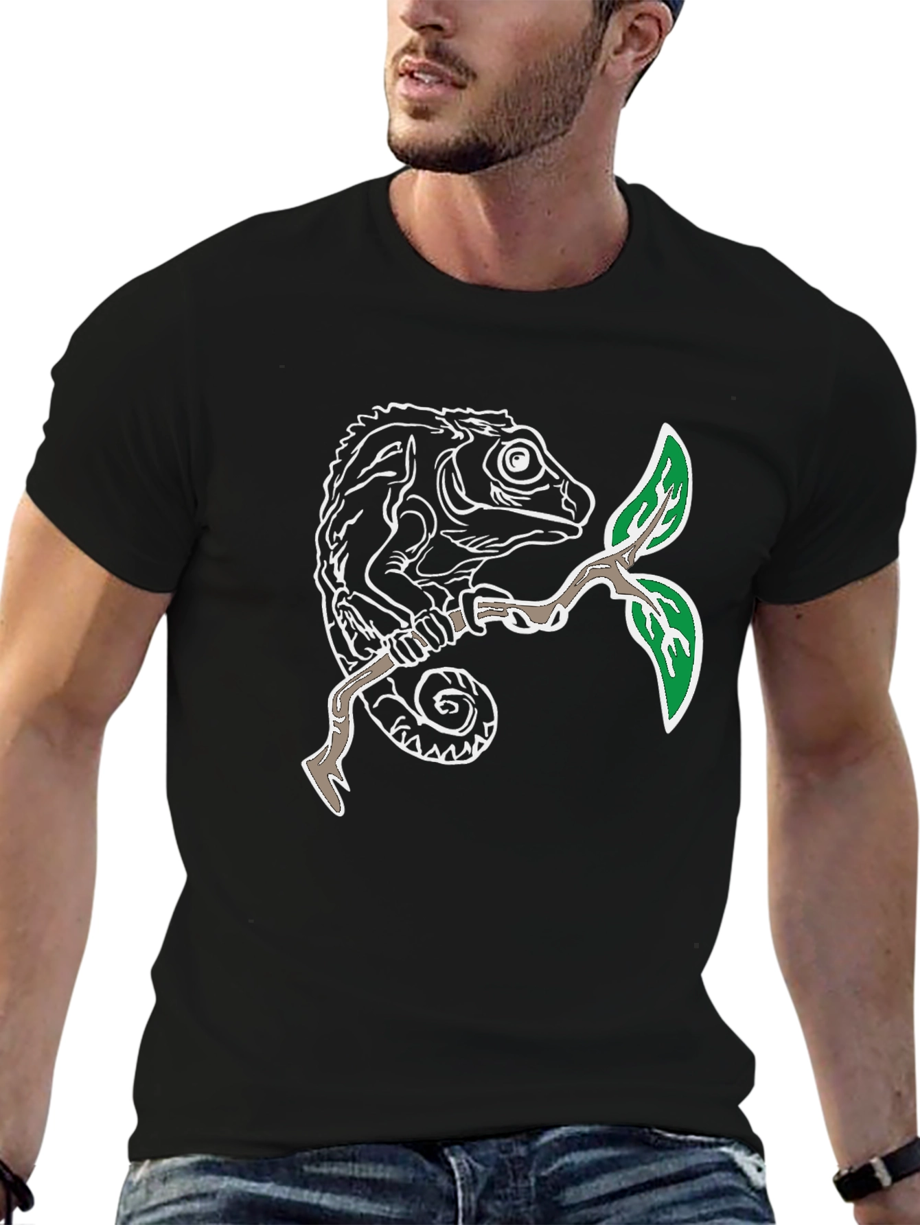 Chameleon Graphic Tee - Nature Lovers Style