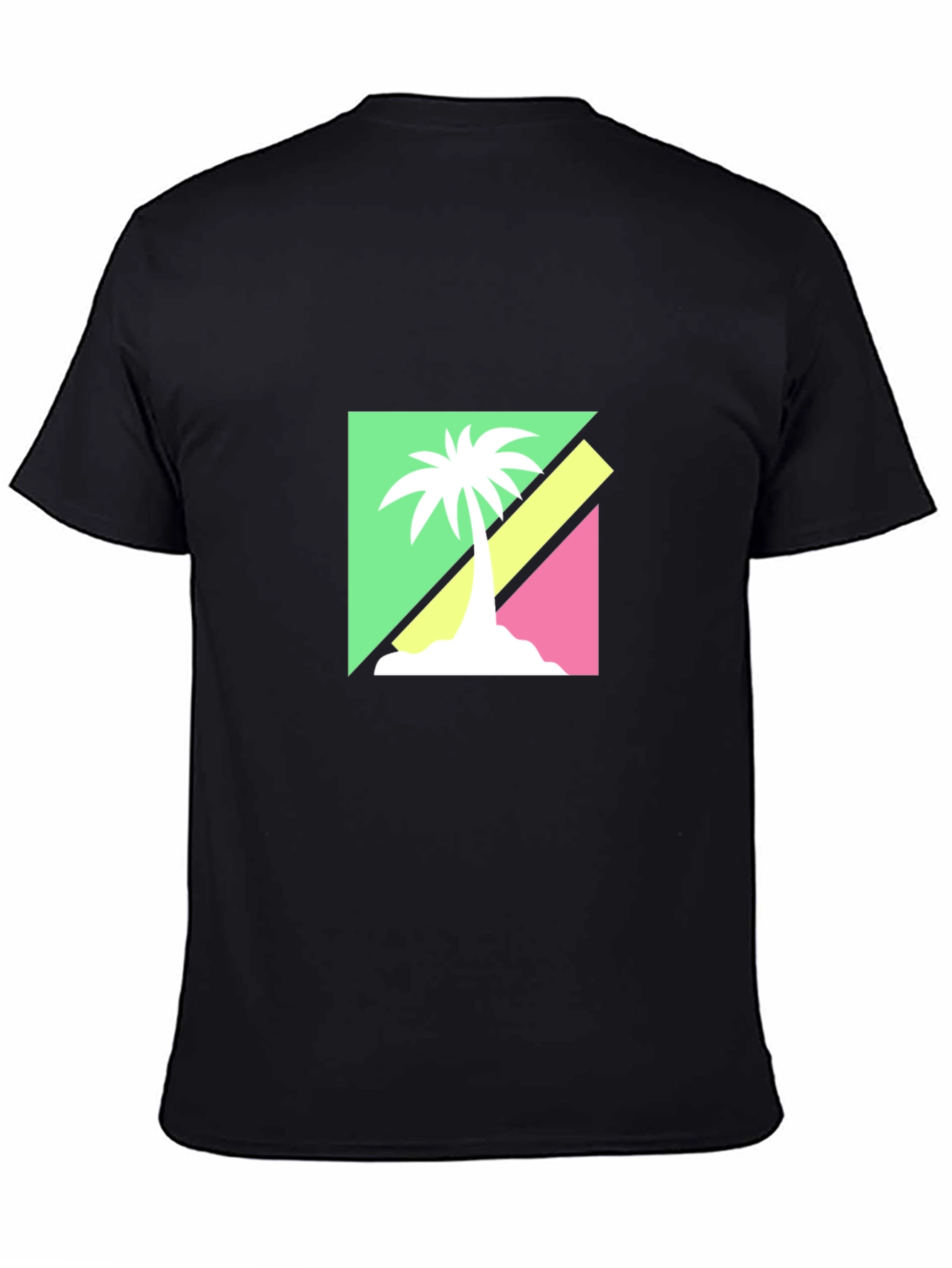 Retro Palm Tree Graphic Tee - Black