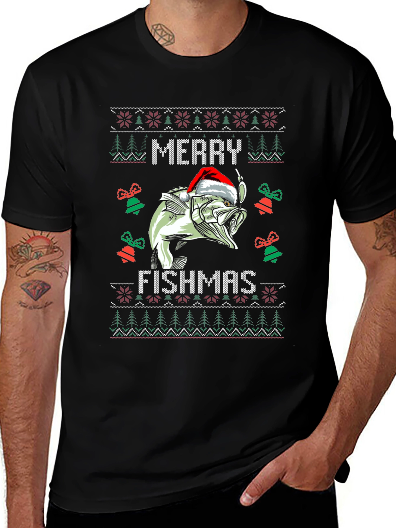 Merry Fishmas Ugly Christmas Sweater T-Shirt