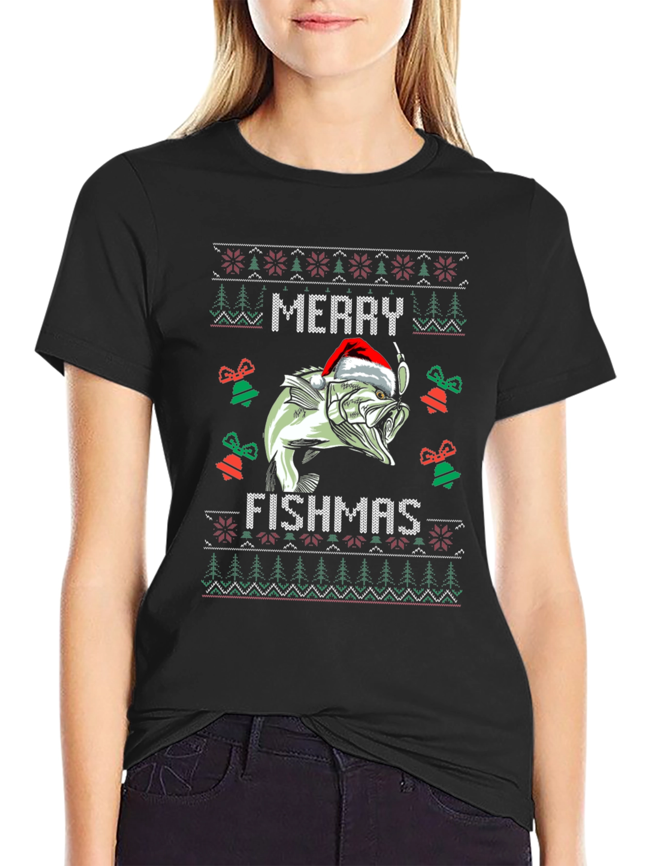 Merry Fishmas Ugly Christmas Sweater T-Shirt