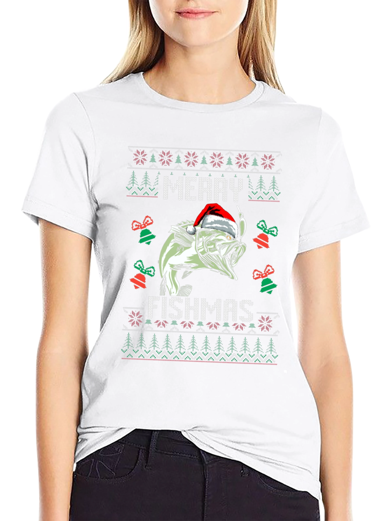 Merry Fishmas Ugly Christmas Sweater T-Shirt