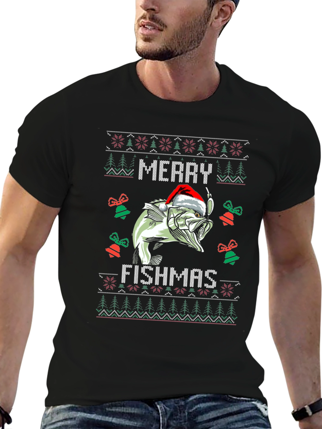 Merry Fishmas Ugly Christmas Sweater T-Shirt
