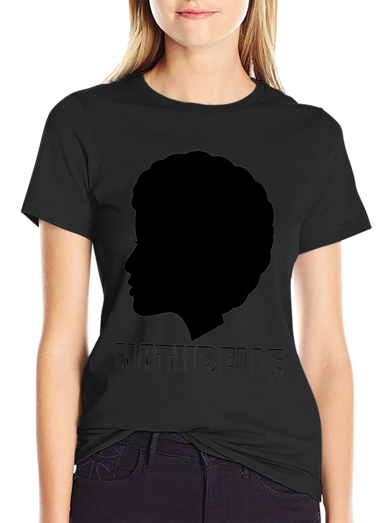 Naturelle Afro Silhouette Black T-Shirt