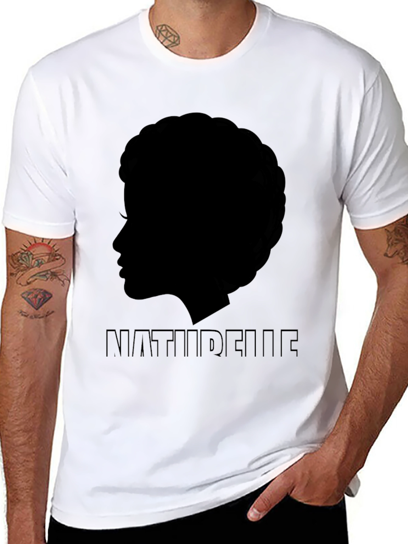 Naturelle Afro Silhouette Black T-Shirt