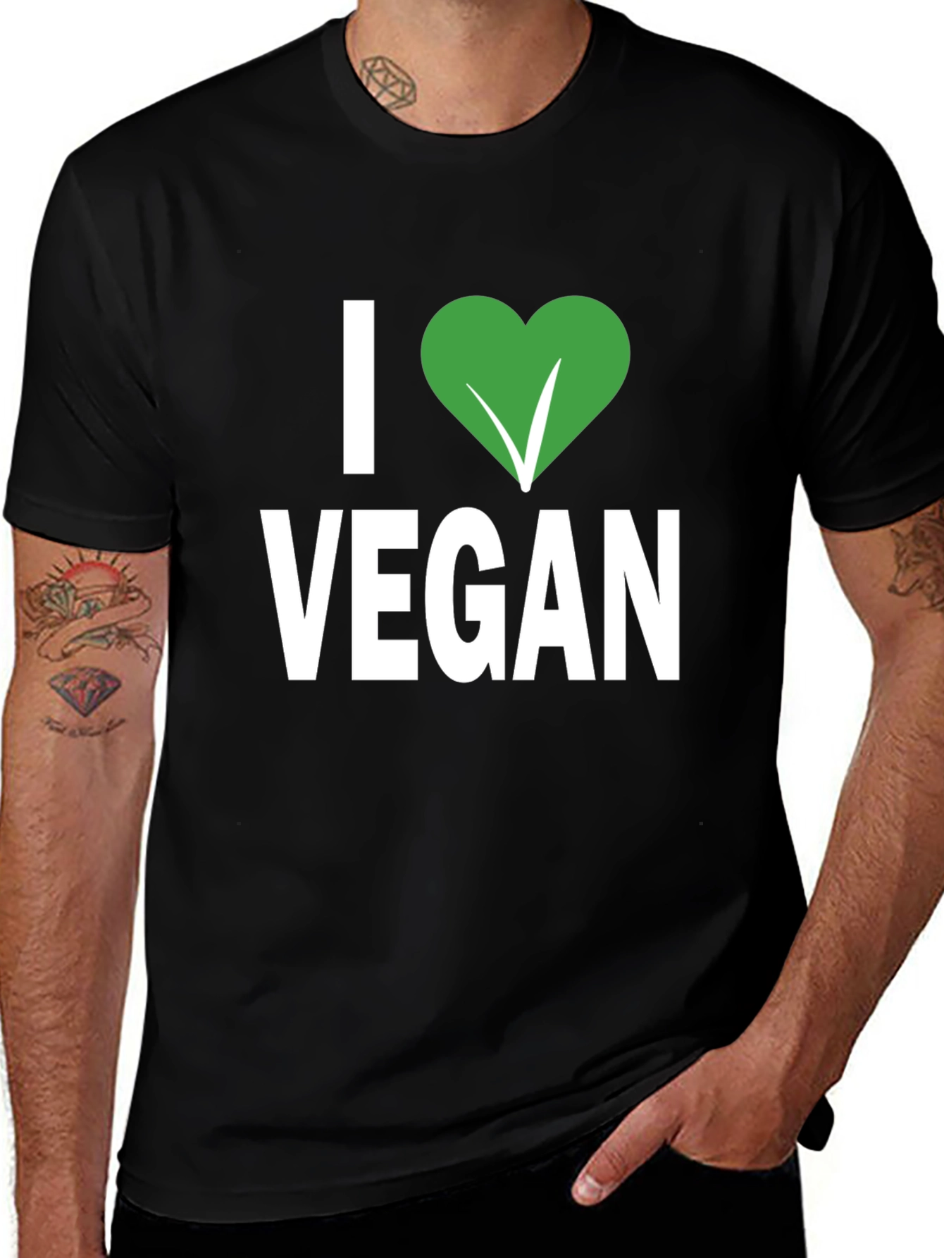 I Heart Vegan Black T-Shirt
