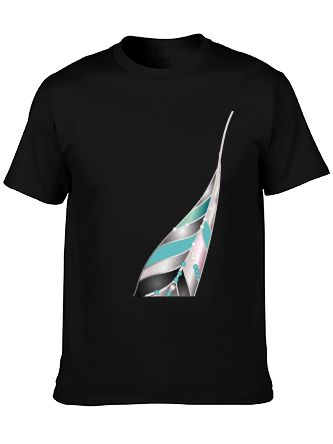 Feather Graphic Black T-Shirt