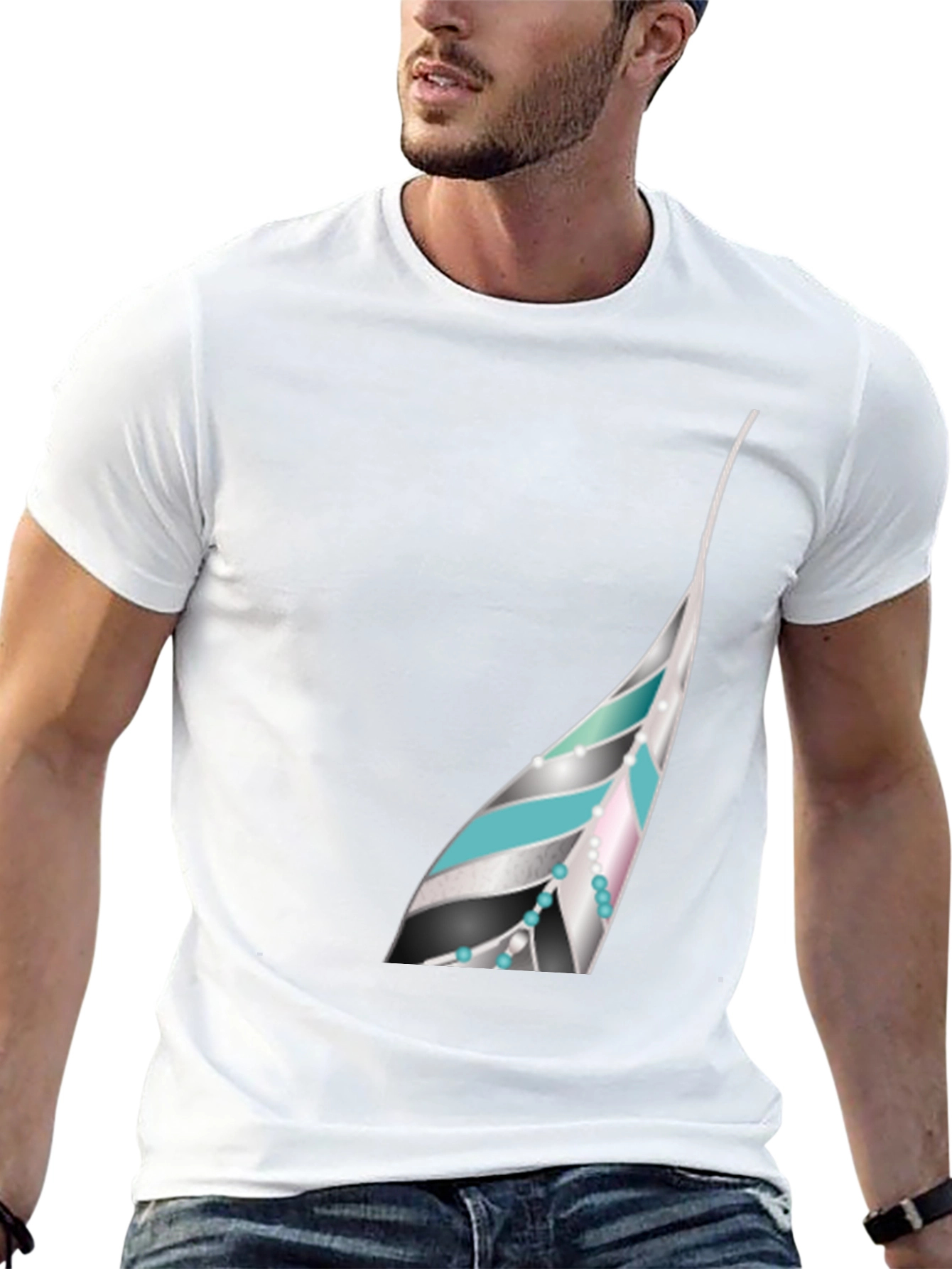 Feather Graphic Black T-Shirt