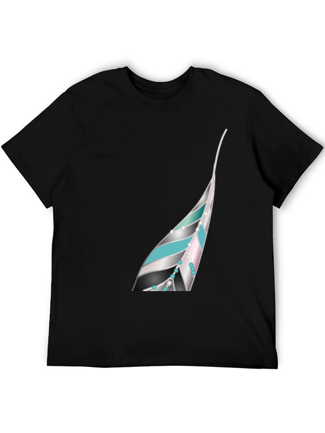 Feather Graphic Black T-Shirt