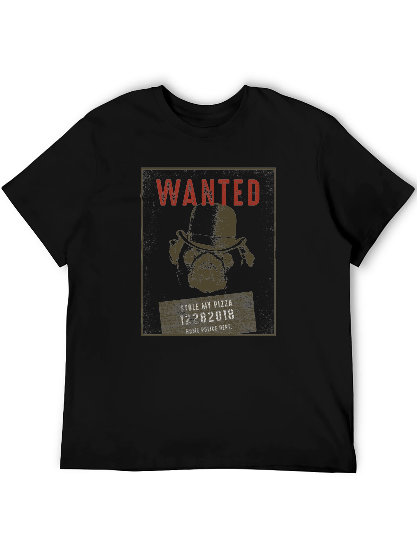 Wanted Pug Pizza Thief T-Shirt