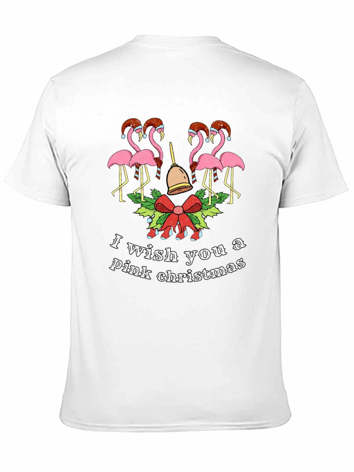 Pink Christmas Flamingo Graphic Tee