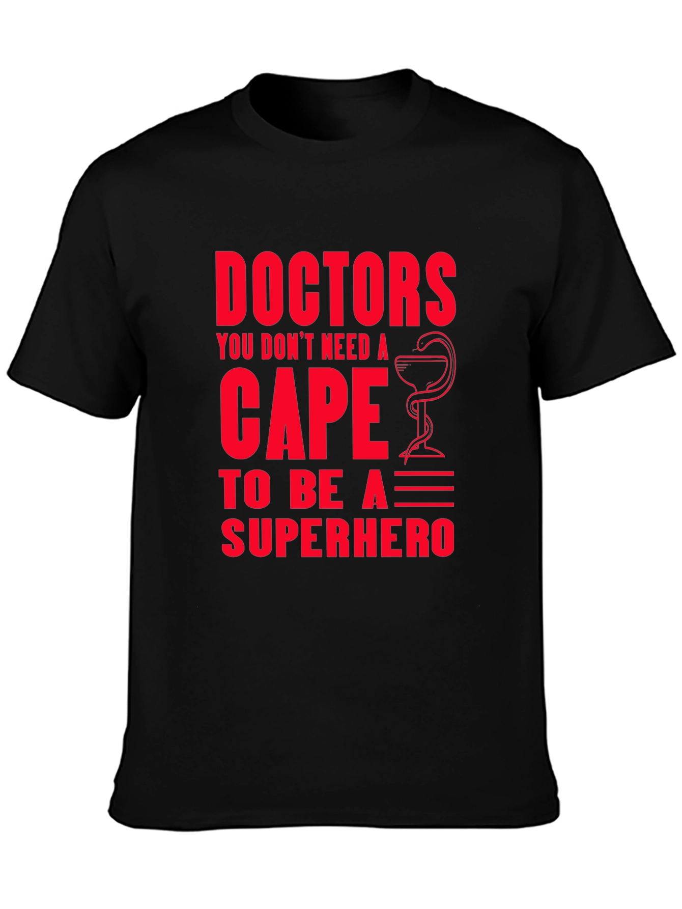 Doctors Superhero Graphic Tee - Black Cotton T-Shirt