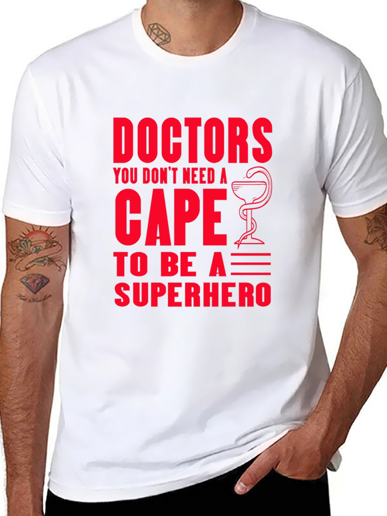 Doctors Superhero Graphic Tee - Black Cotton T-Shirt