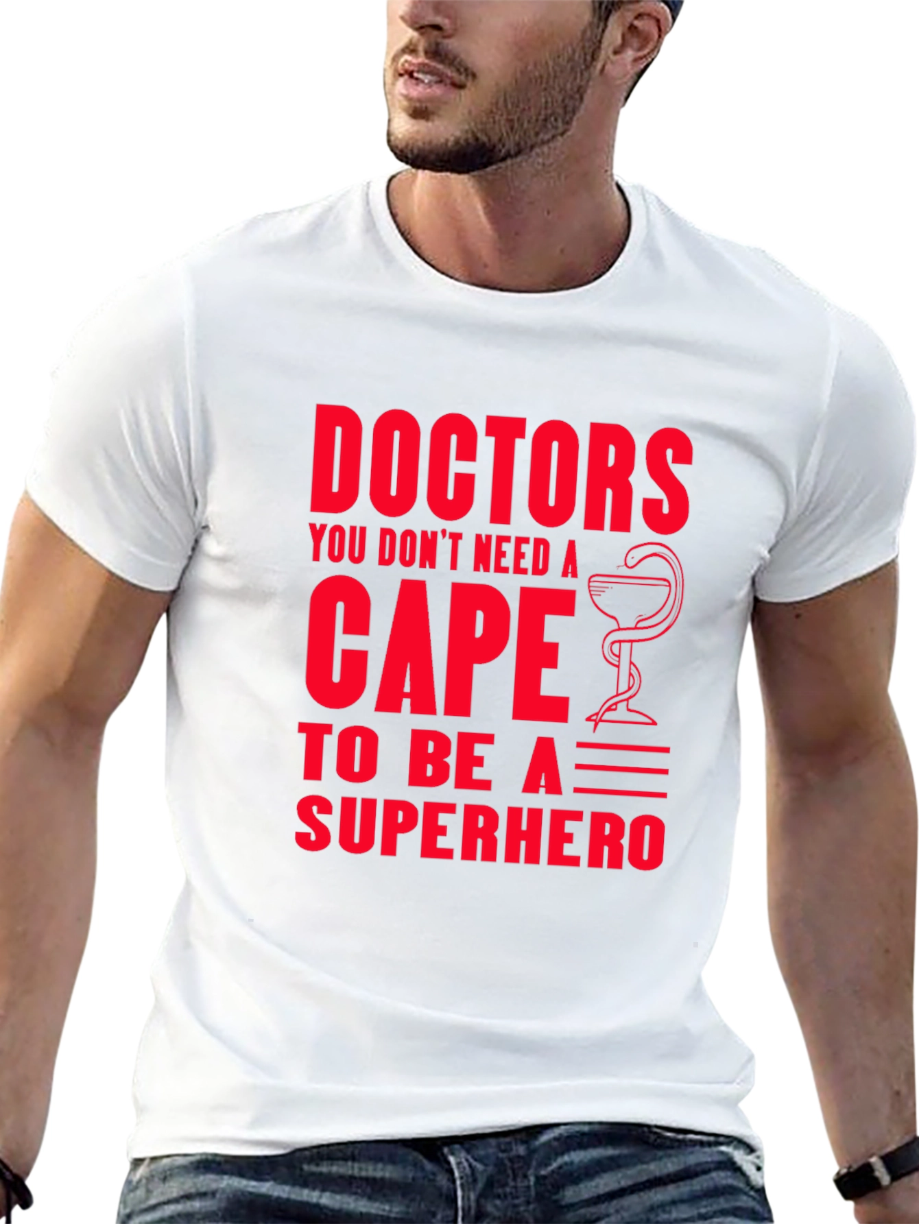 Doctors Superhero Graphic Tee - Black Cotton T-Shirt