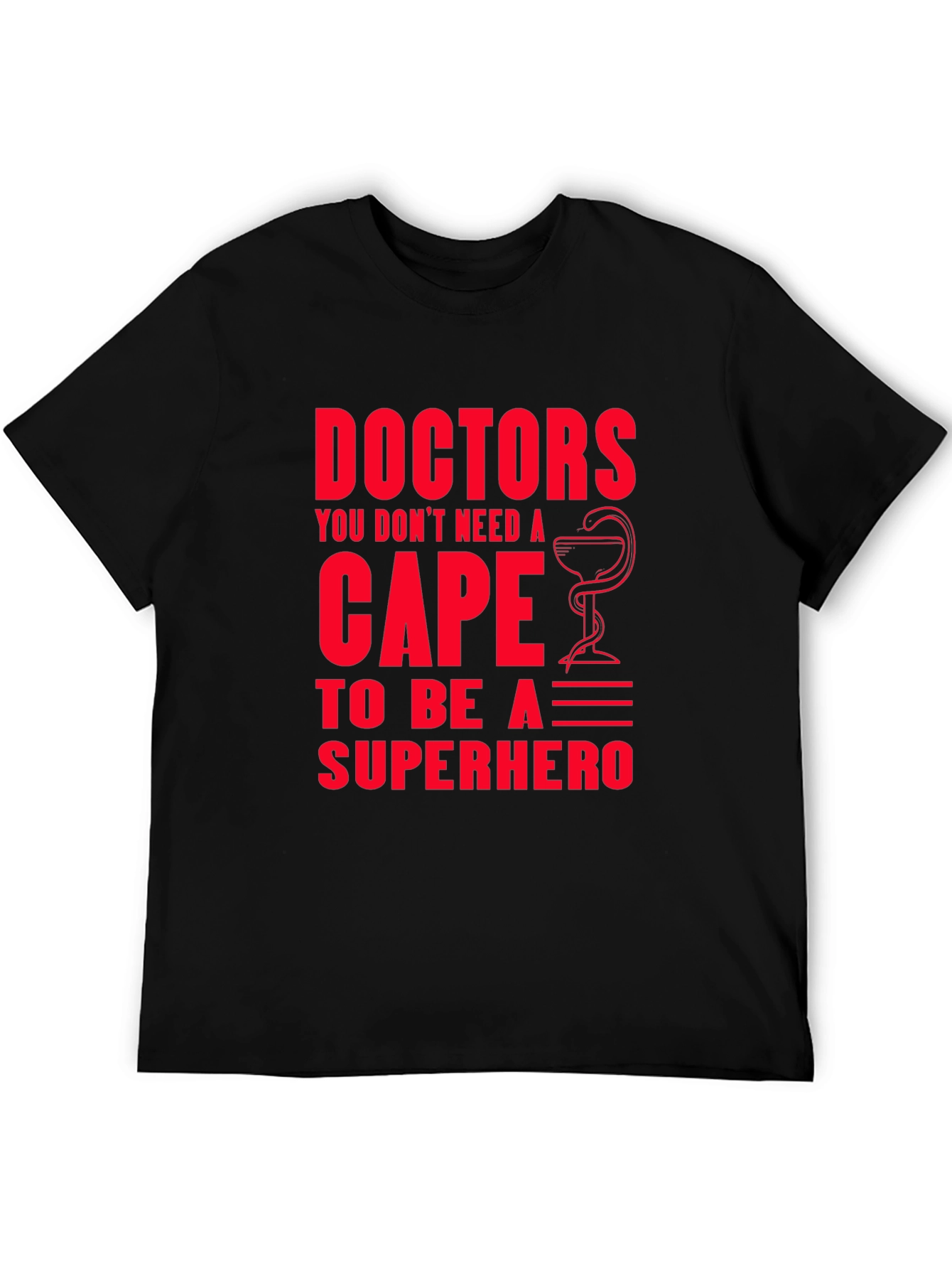 Doctors Superhero Graphic Tee - Black Cotton T-Shirt