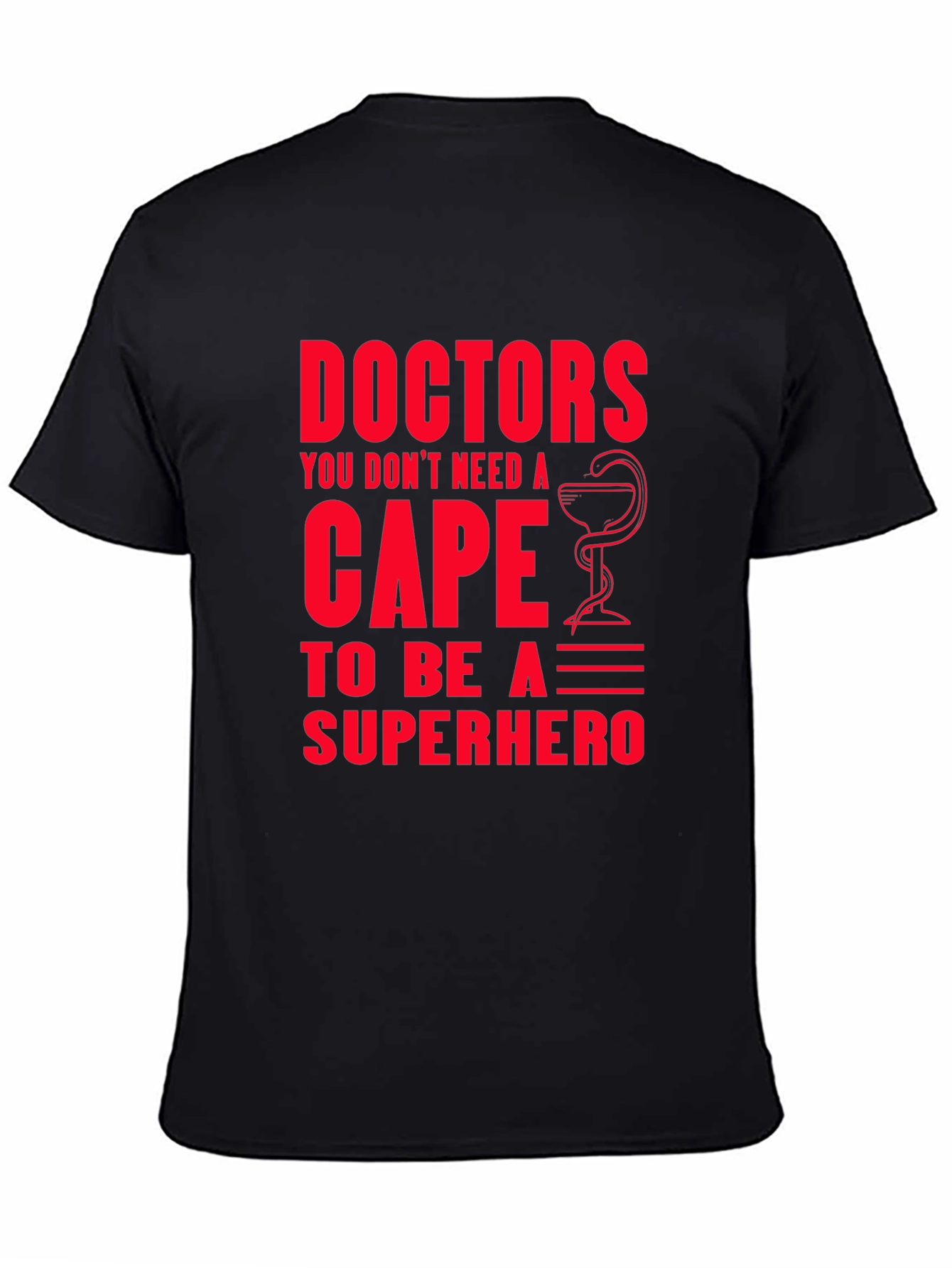 Doctors Superhero Graphic Tee - Black Cotton T-Shirt