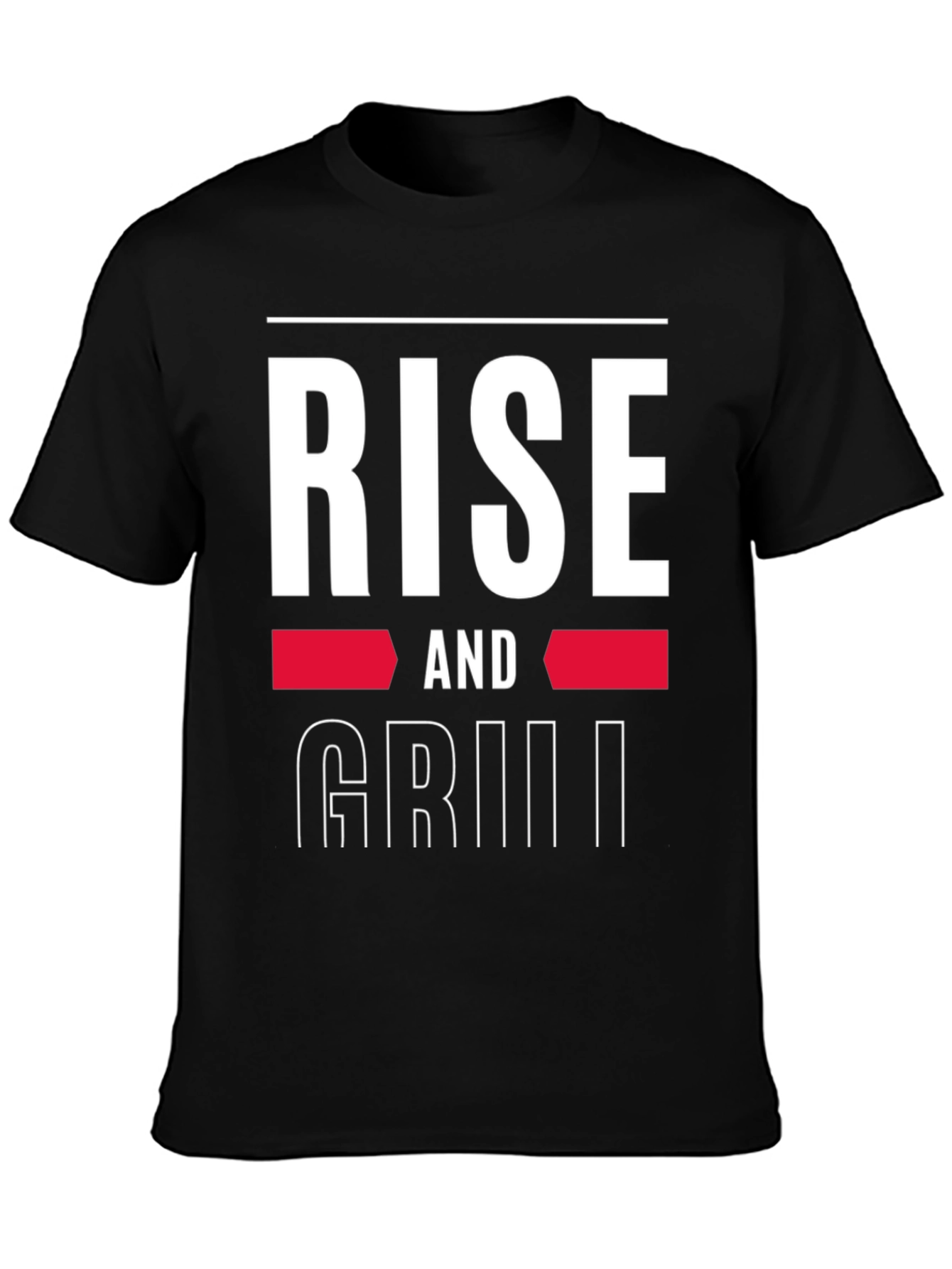 Rise and Grill Graphic Tee - Black Casual T-Shirt