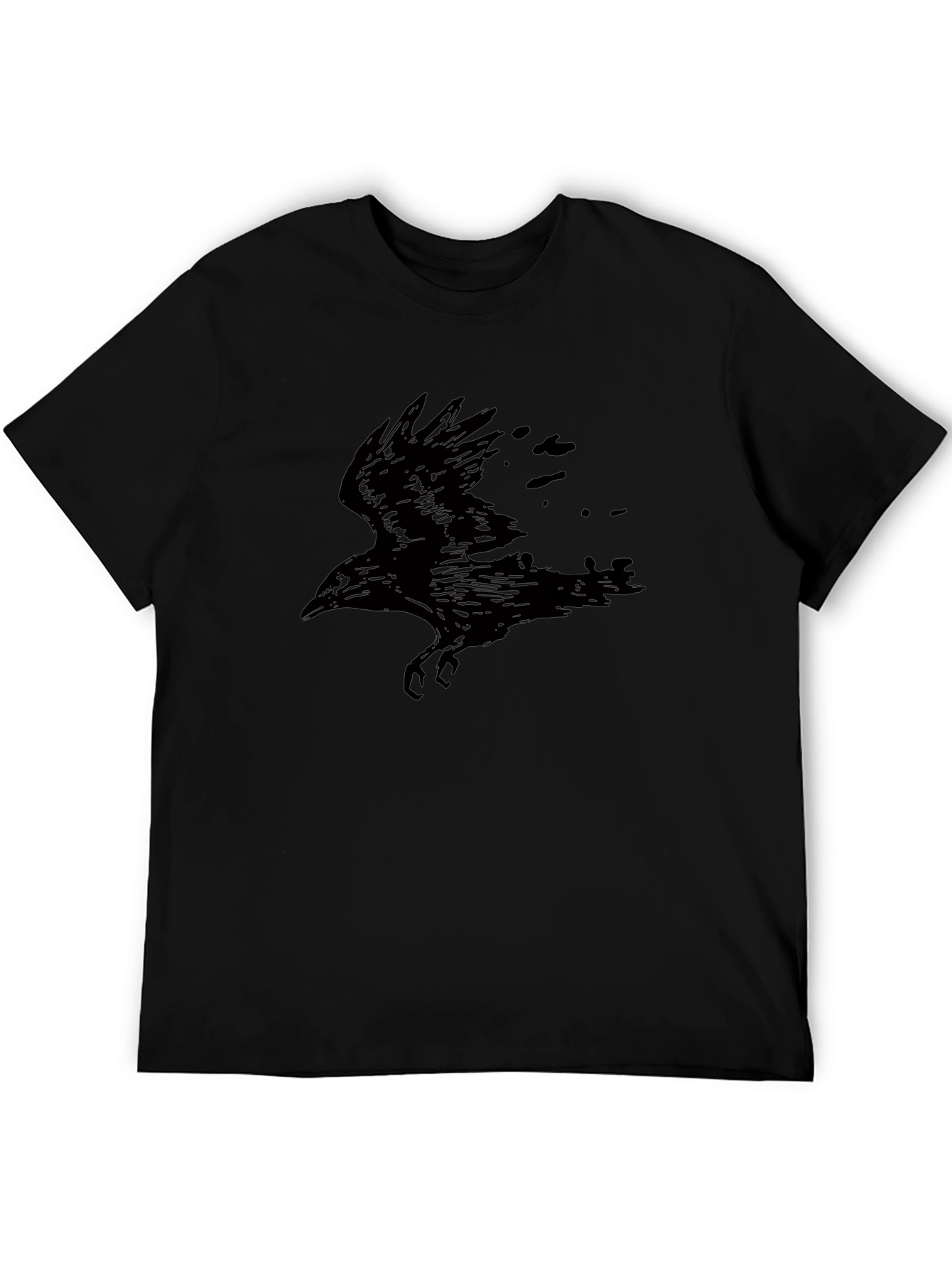 Raven Graphic Print Black T-Shirt