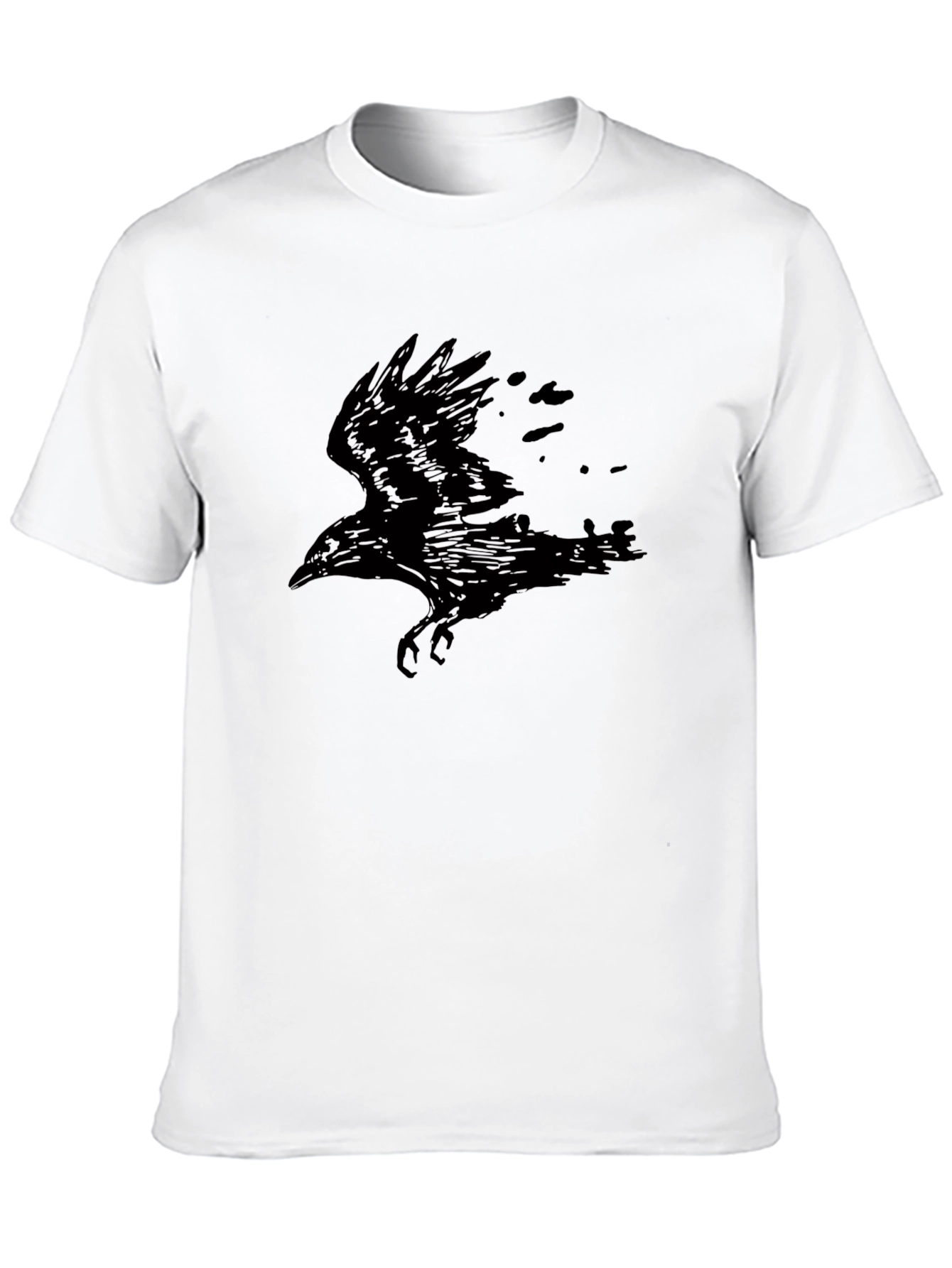 Raven Graphic Print Black T-Shirt
