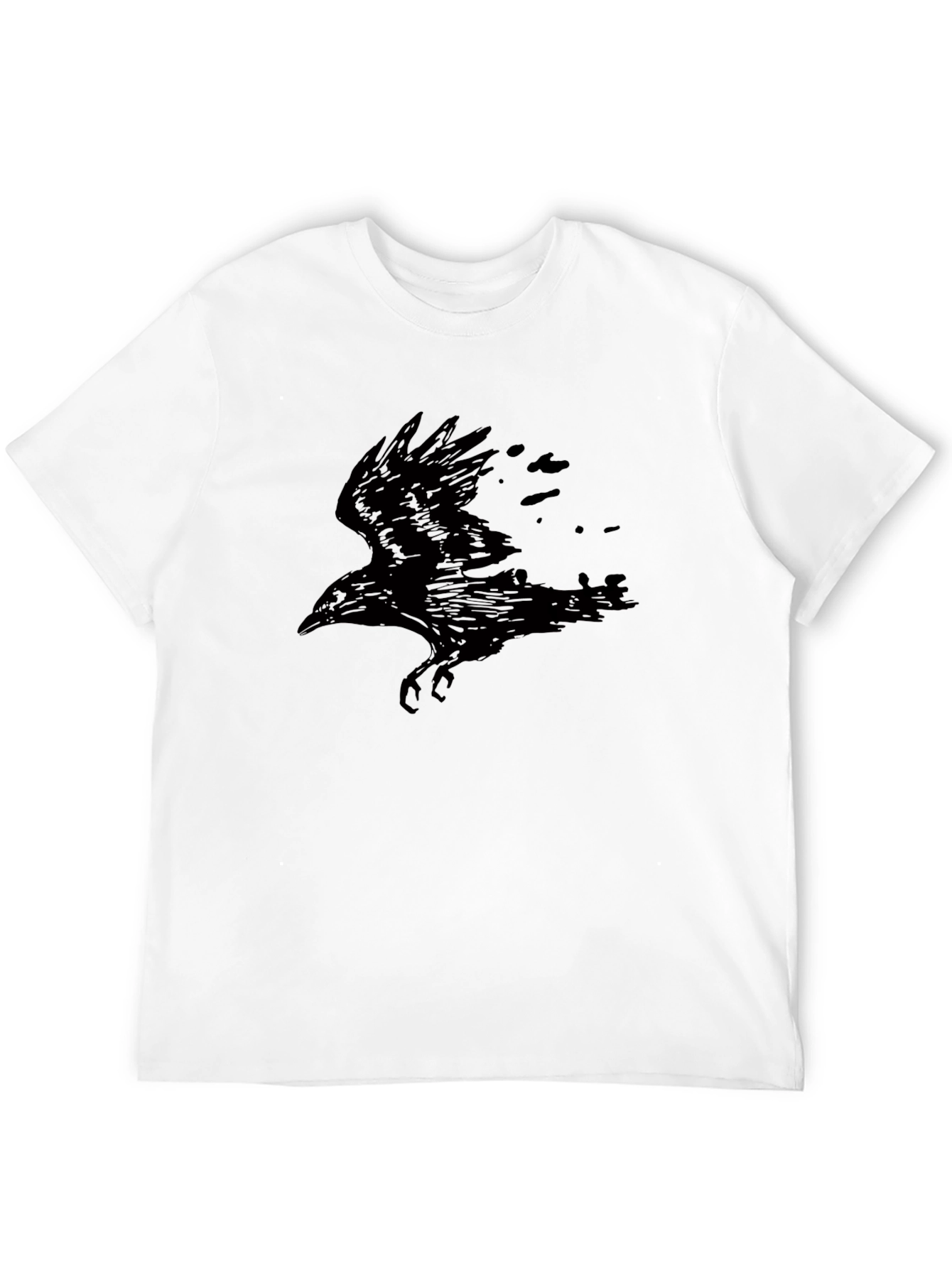 Raven Graphic Print Black T-Shirt