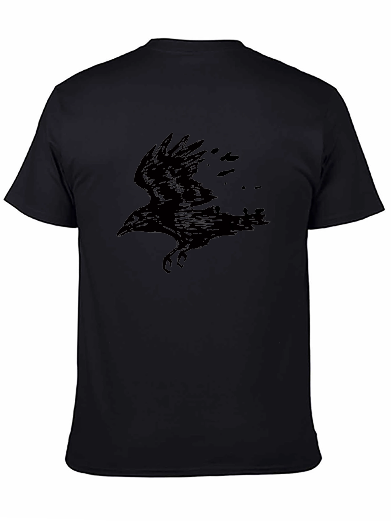 Raven Graphic Print Black T-Shirt