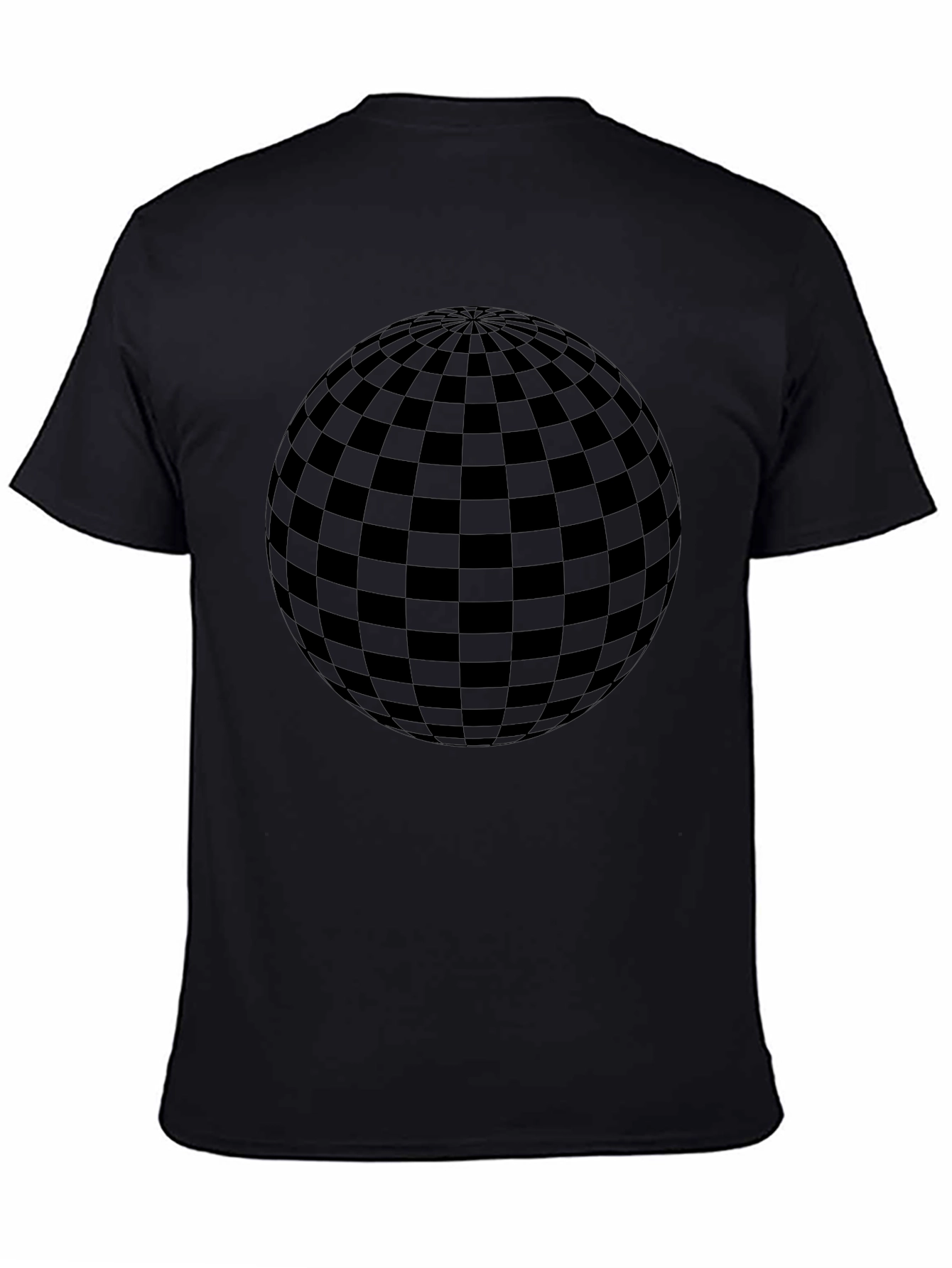 Geometric Sphere Graphic Tee - Modern Black T-Shirt