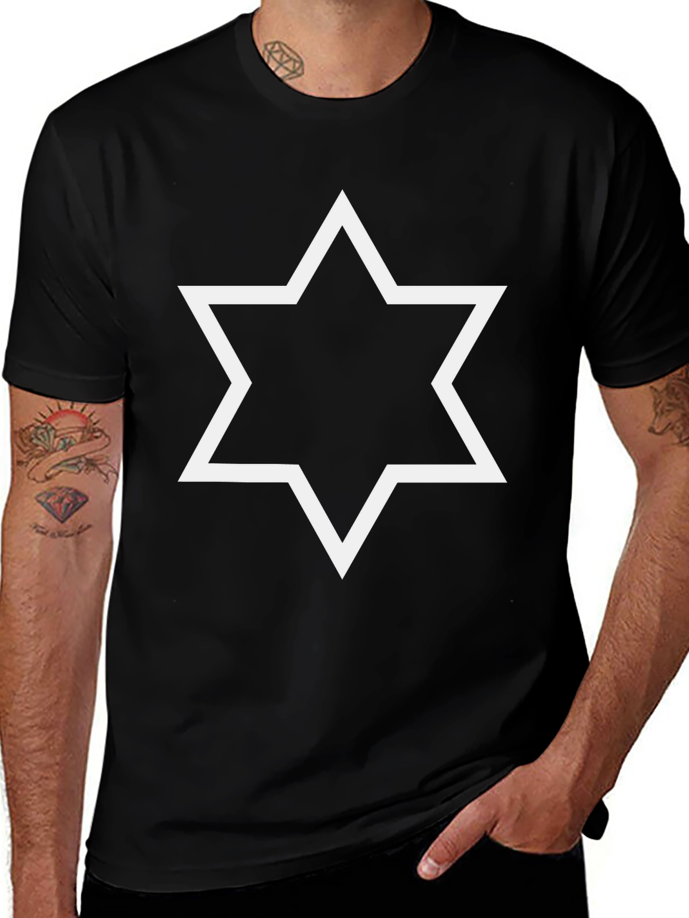 Star of David Graphic Tee - Black