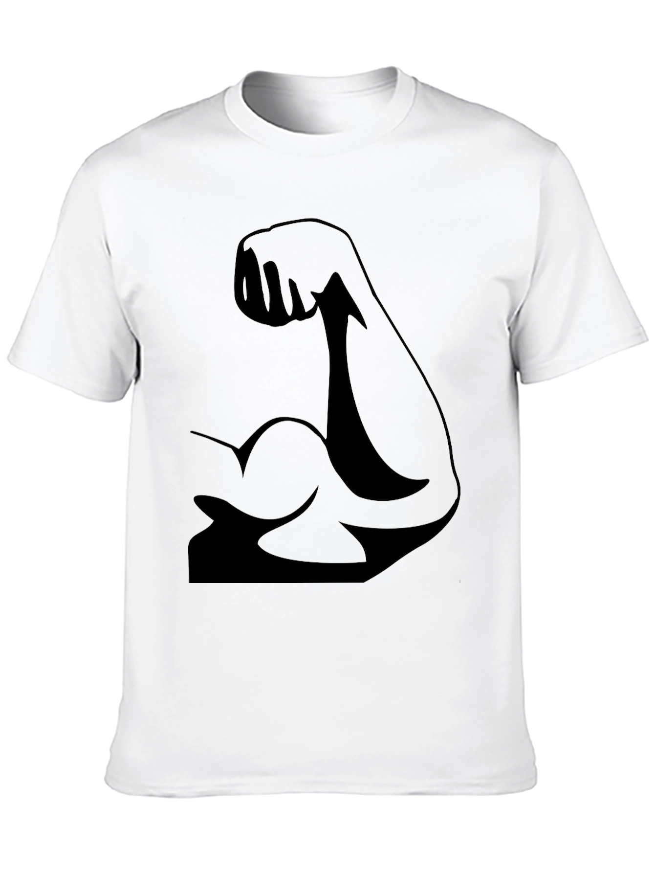 Muscle Arm Graphic Tee - Black Cotton T-Shirt