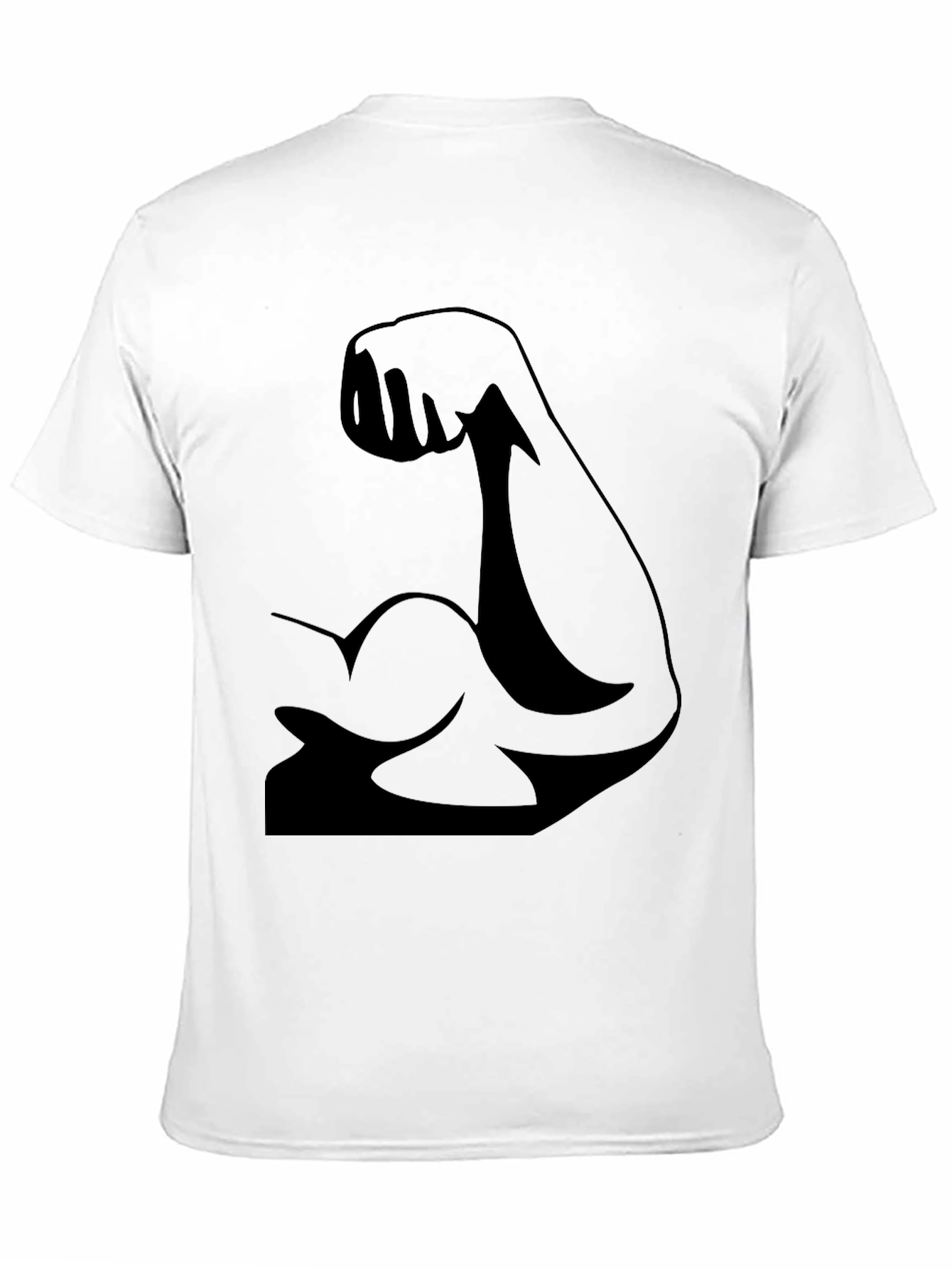 Muscle Arm Graphic Tee - Black Cotton T-Shirt