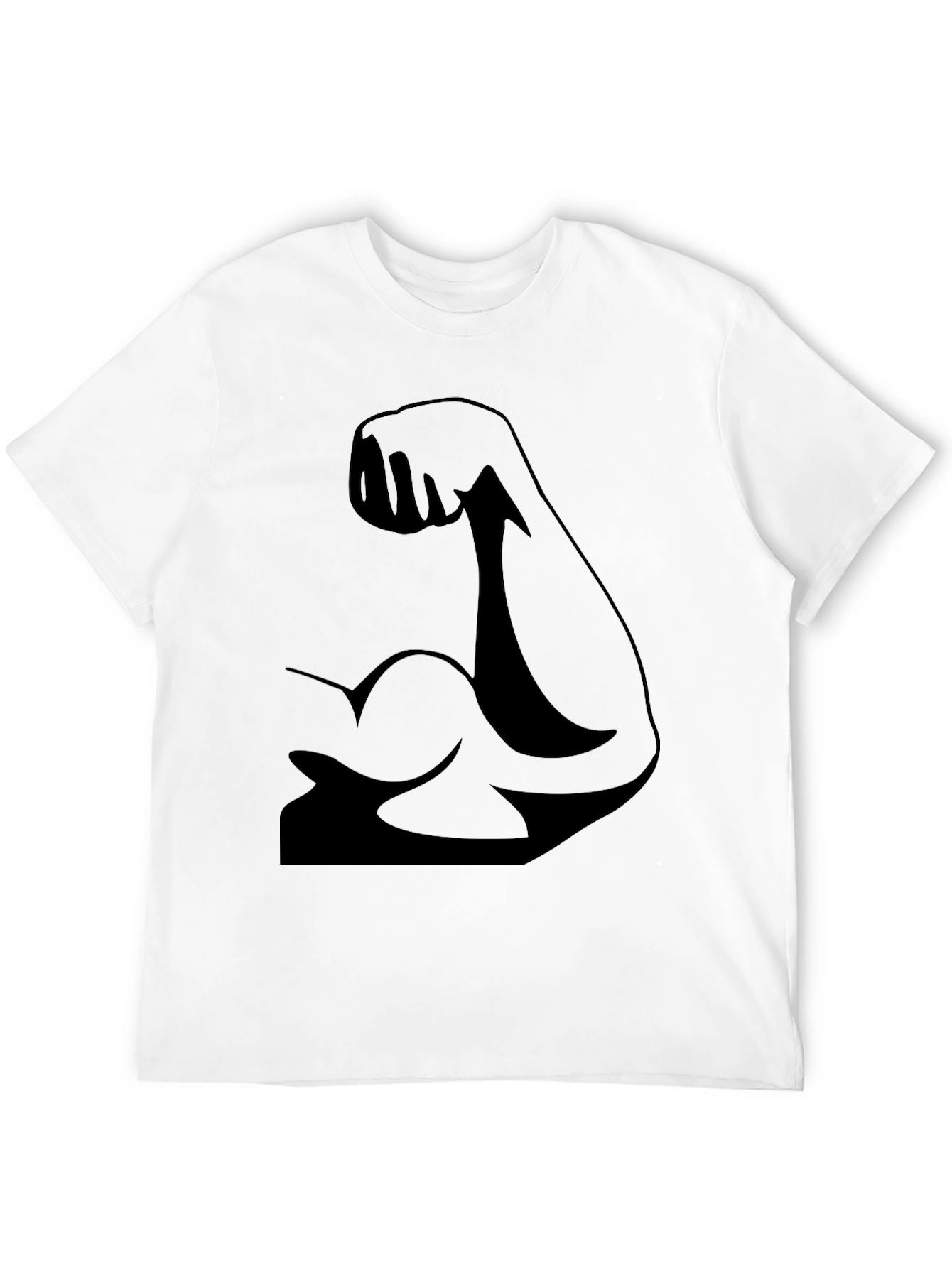 Muscle Arm Graphic Tee - Black Cotton T-Shirt