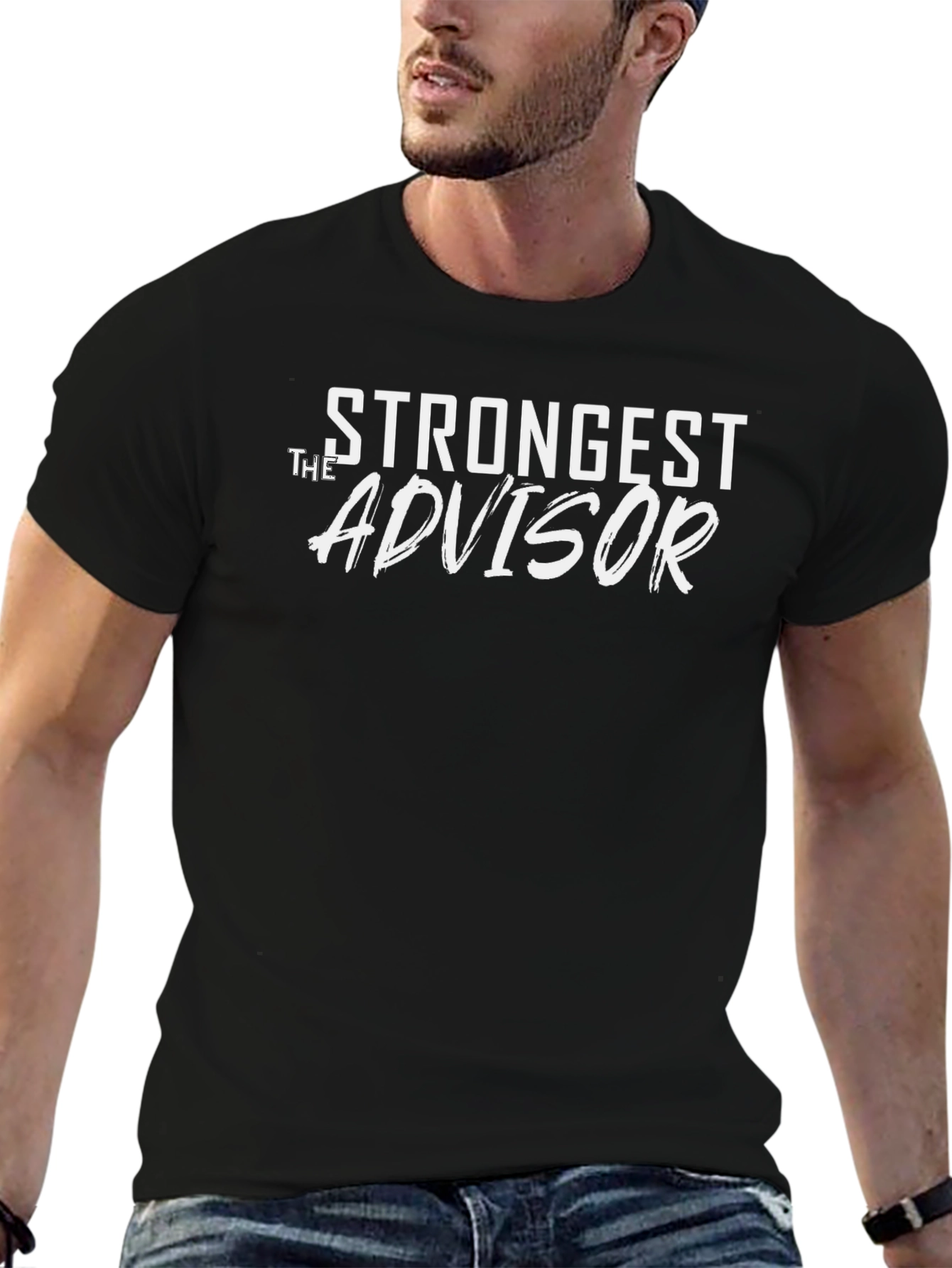 Strongest Advisor Tee - Stylish Black T-Shirt
