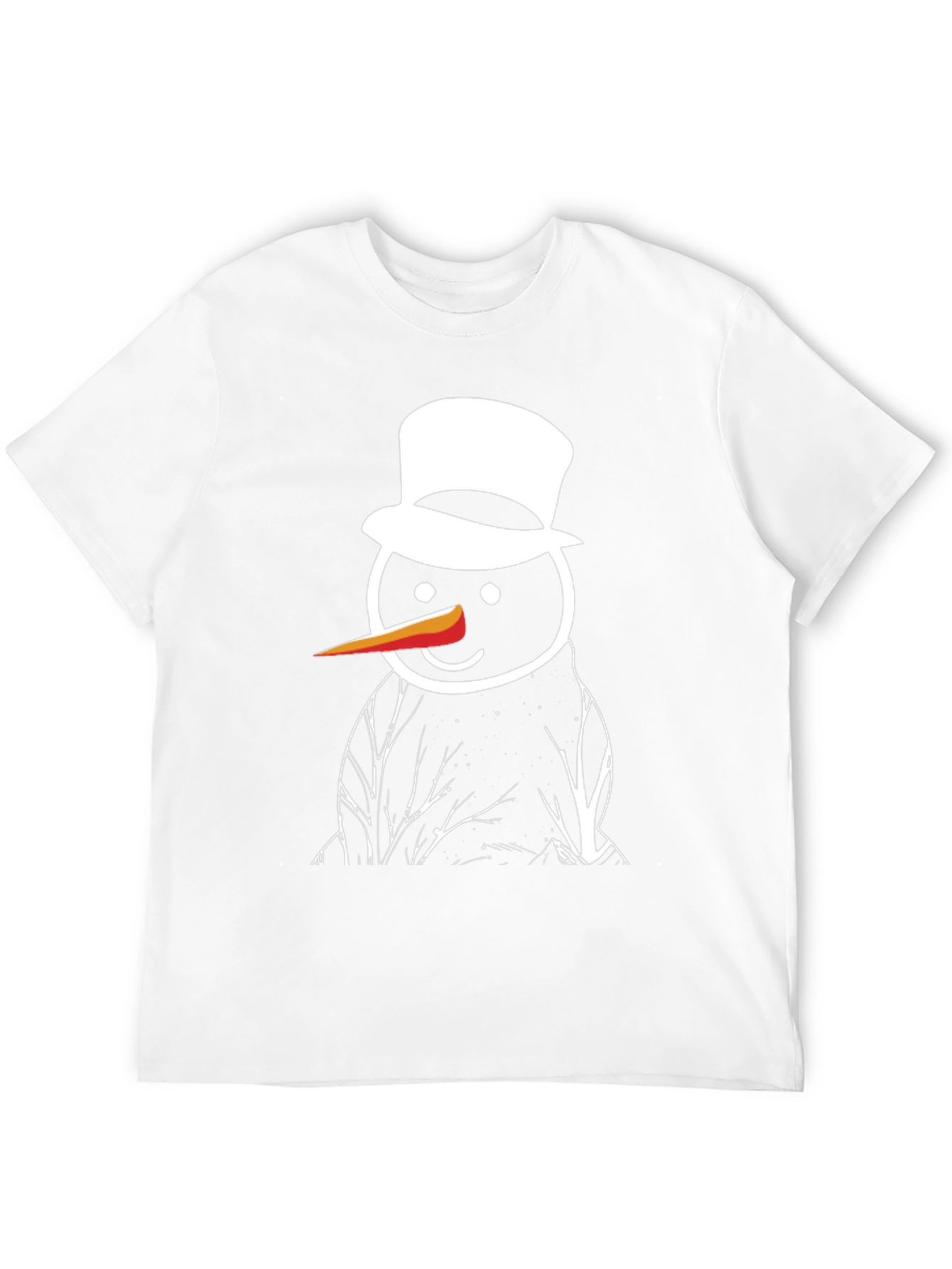 Snowman Graphic Tee - Black Cotton T-Shirt