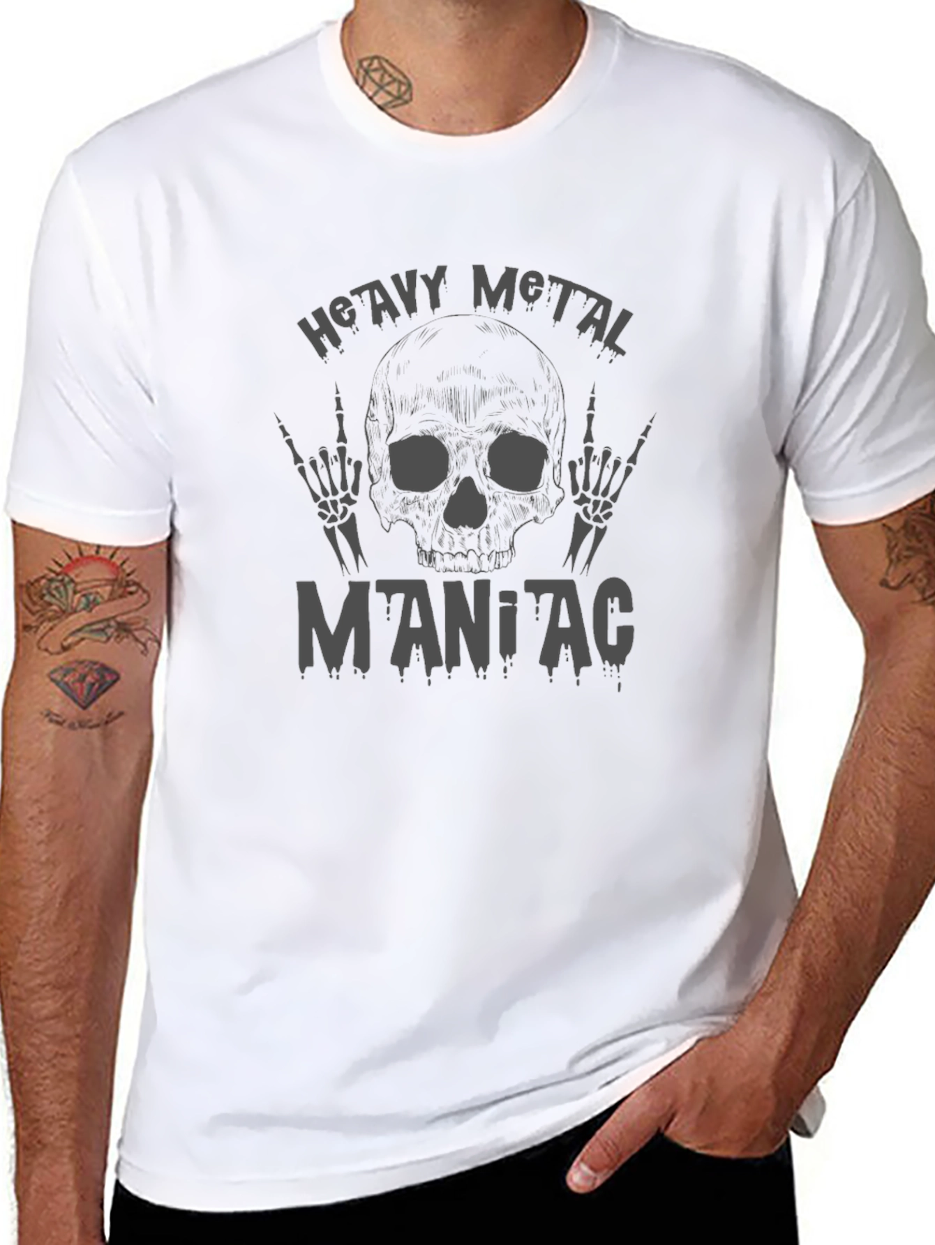 Heavy Metal Maniac Black Graphic T-Shirt