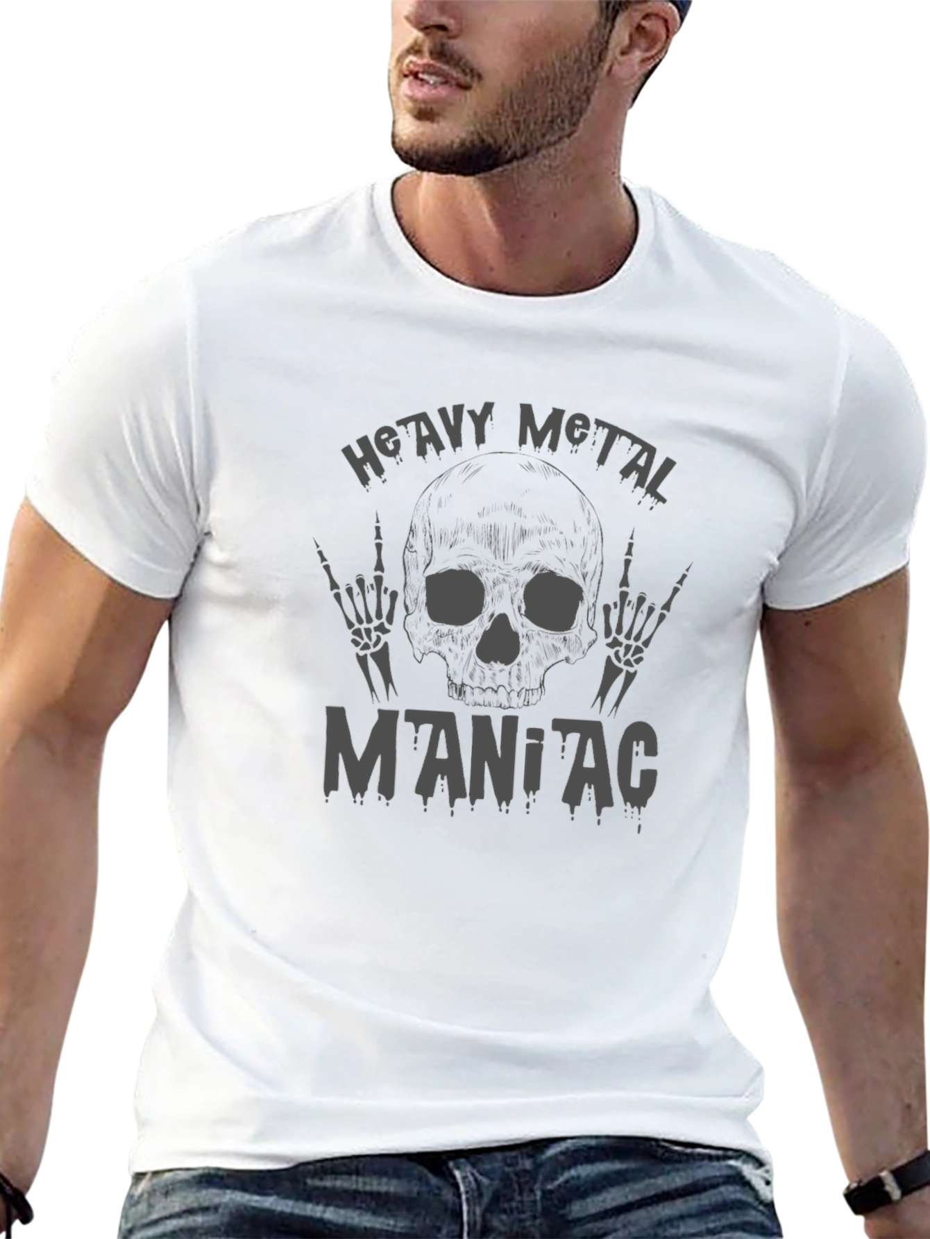 Heavy Metal Maniac Black Graphic T-Shirt