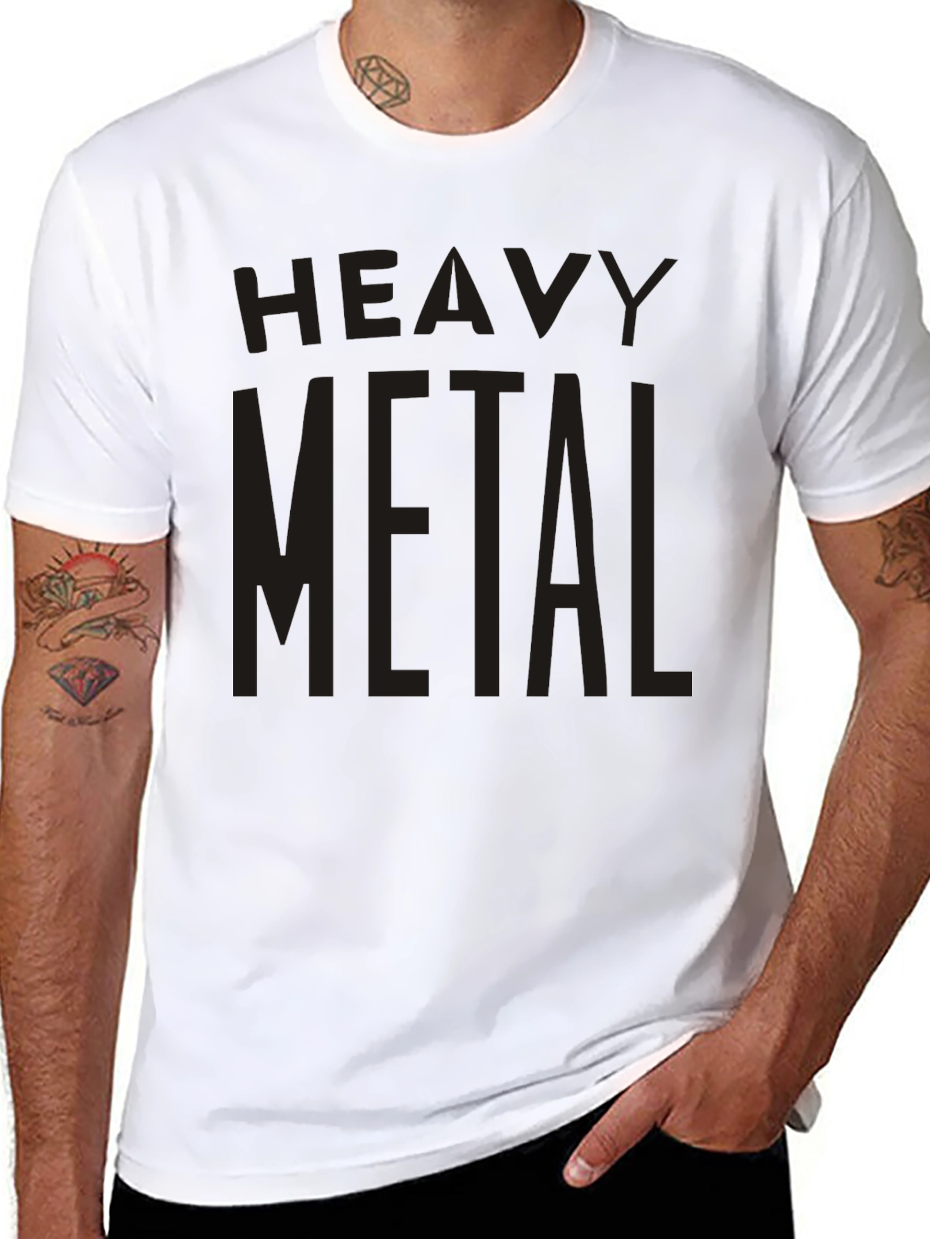 Heavy Metal Graphic Print Crew Neck T-Shirt